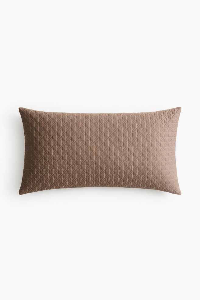 Quilted Cushion Cover - Taupe/Light taupe - 1