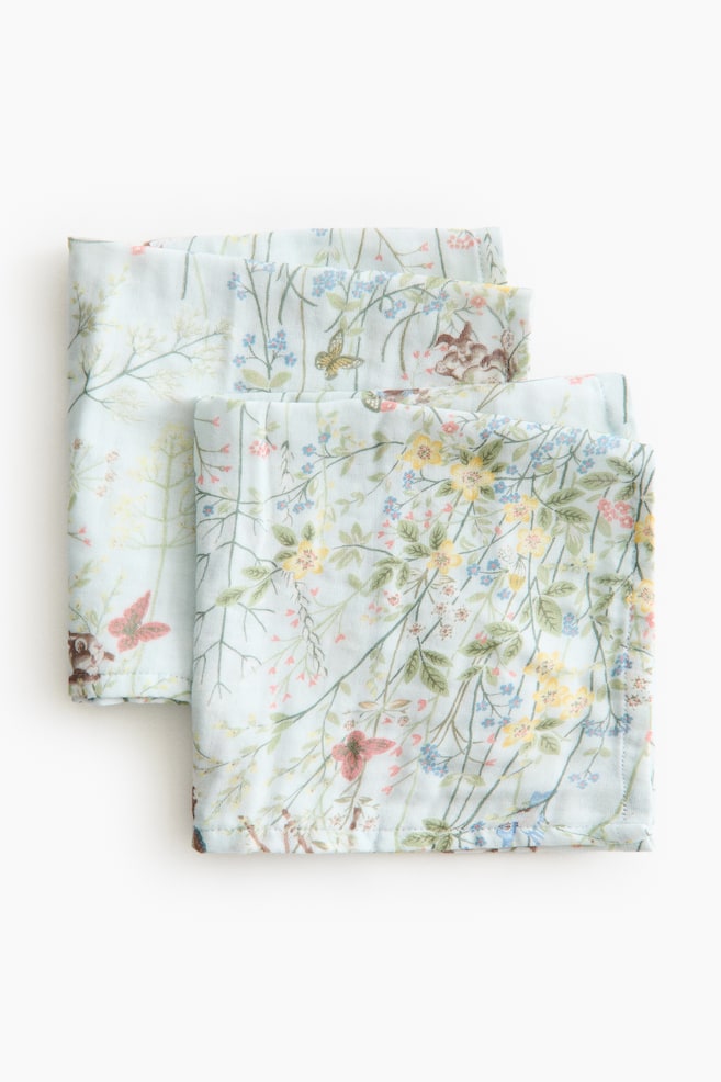 2-pack Small Muslin Cloths - Light blue/Bambi - 1