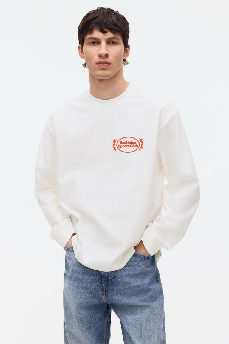Dukserica dugih rukava sa printom Loose Fit