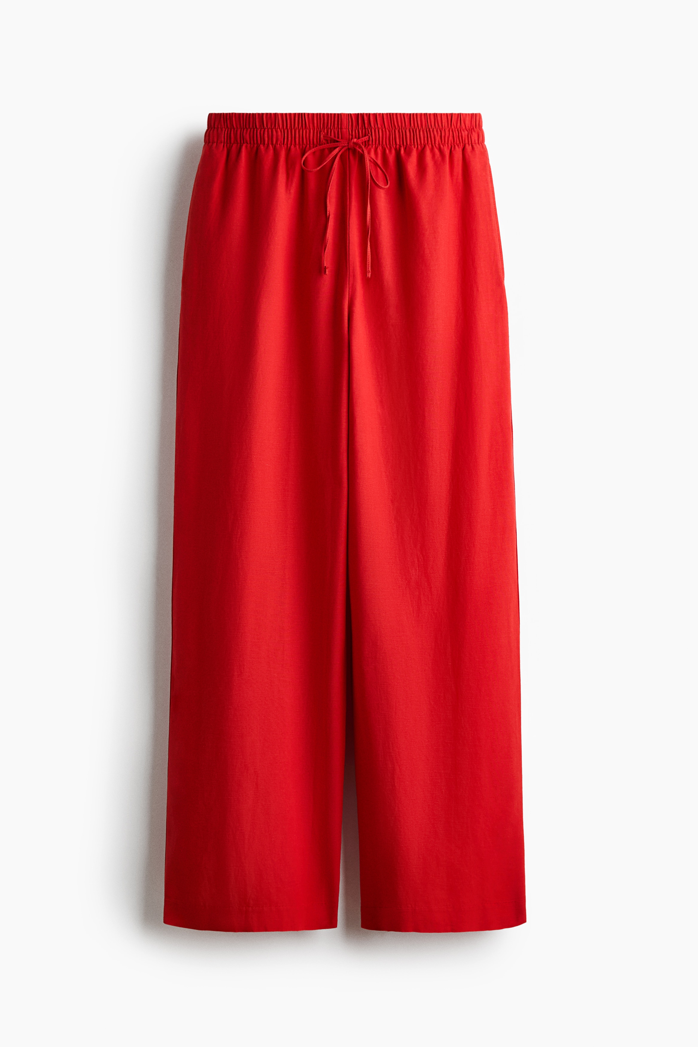 Linen-blend drawstring trousers - Red/Pink/Orange/Light yellow/Bright blue/Bright red