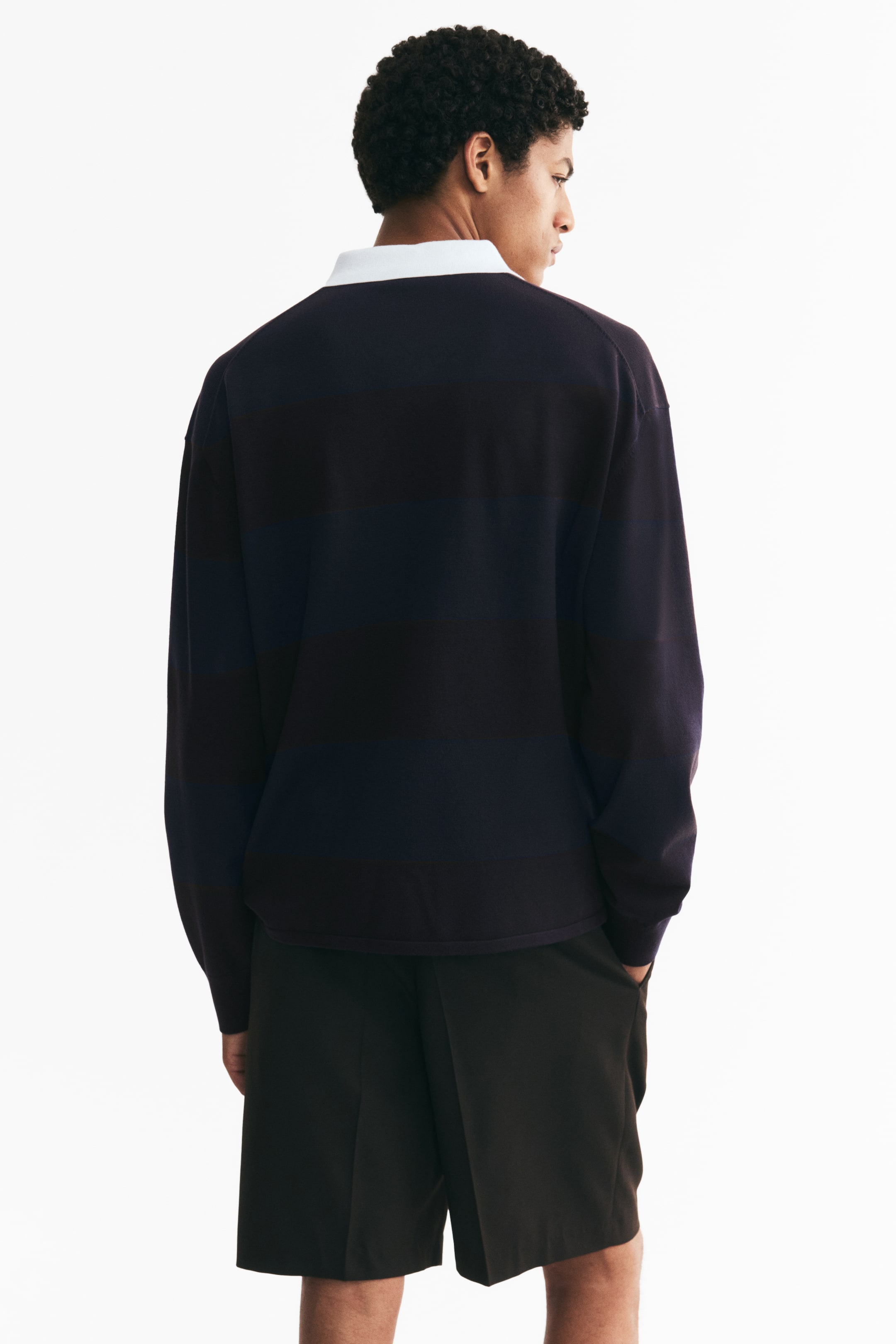 Loose-Fit Knit Polo Sweater