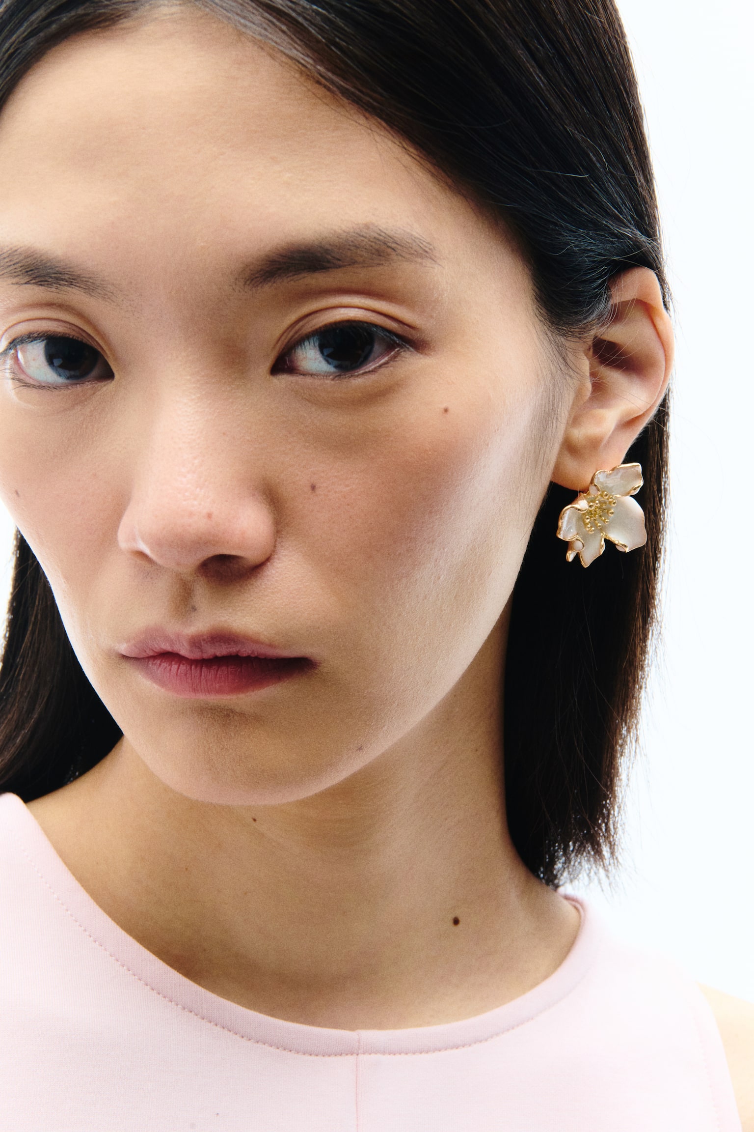 Sleeveless peplum top - Light pink/Burgundy/Red - 4