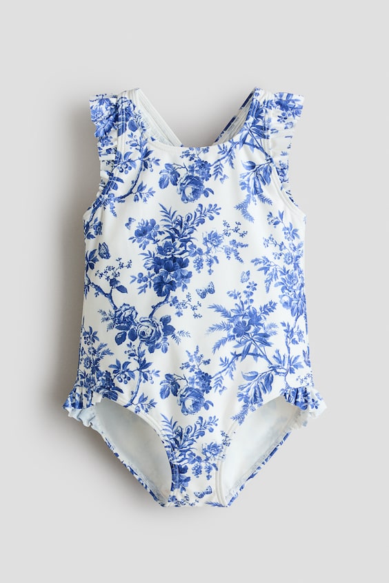 Детские купальники H&M Ruffle-Trimmed Patterned Swimsuit