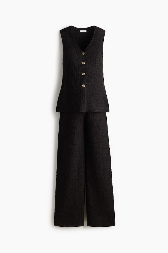 Женские комплекты H&M Mama 2-Piece Crinkled Jersey Set, цвет: Тёмный коричневый