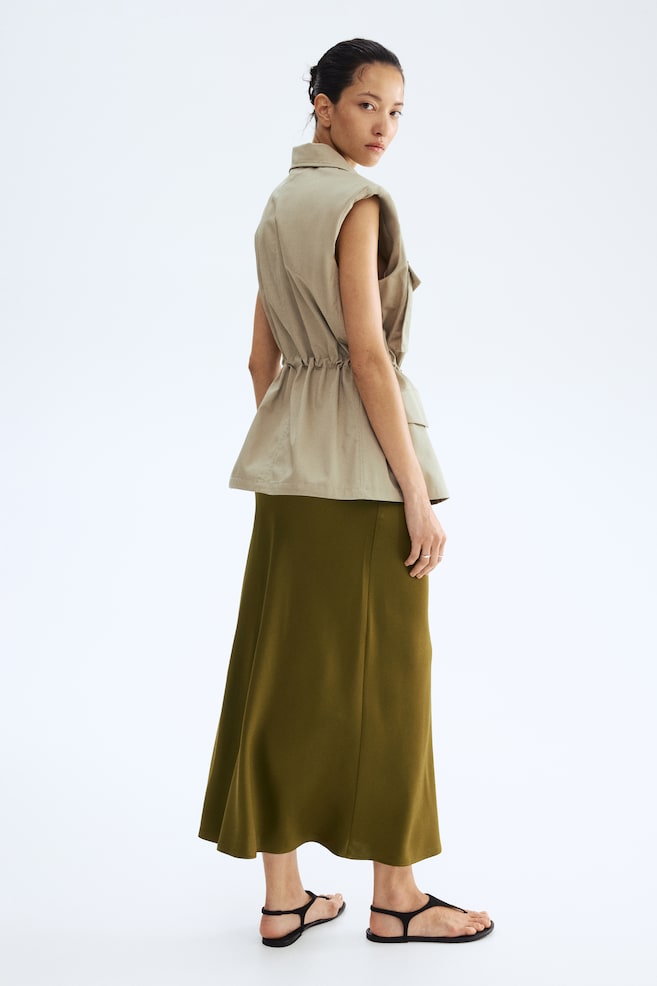 Midi Skirt - Olive green/Burnt orange/Dark brown/polka dot/Light beige/patterned/White/floral/Black/Pink/White/Light beige - 5
