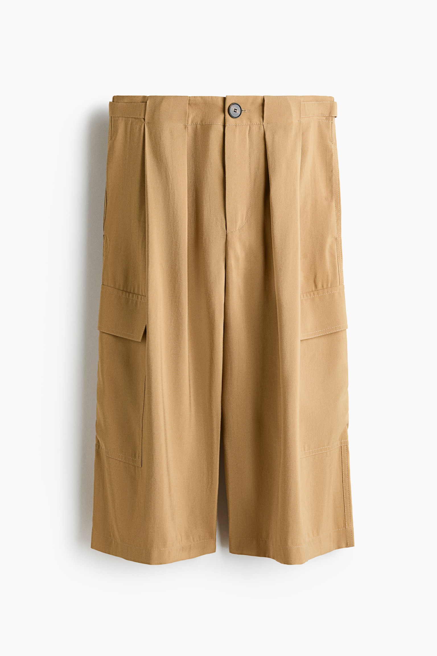 Jupe-culotte cargo à pinces - Beige foncé