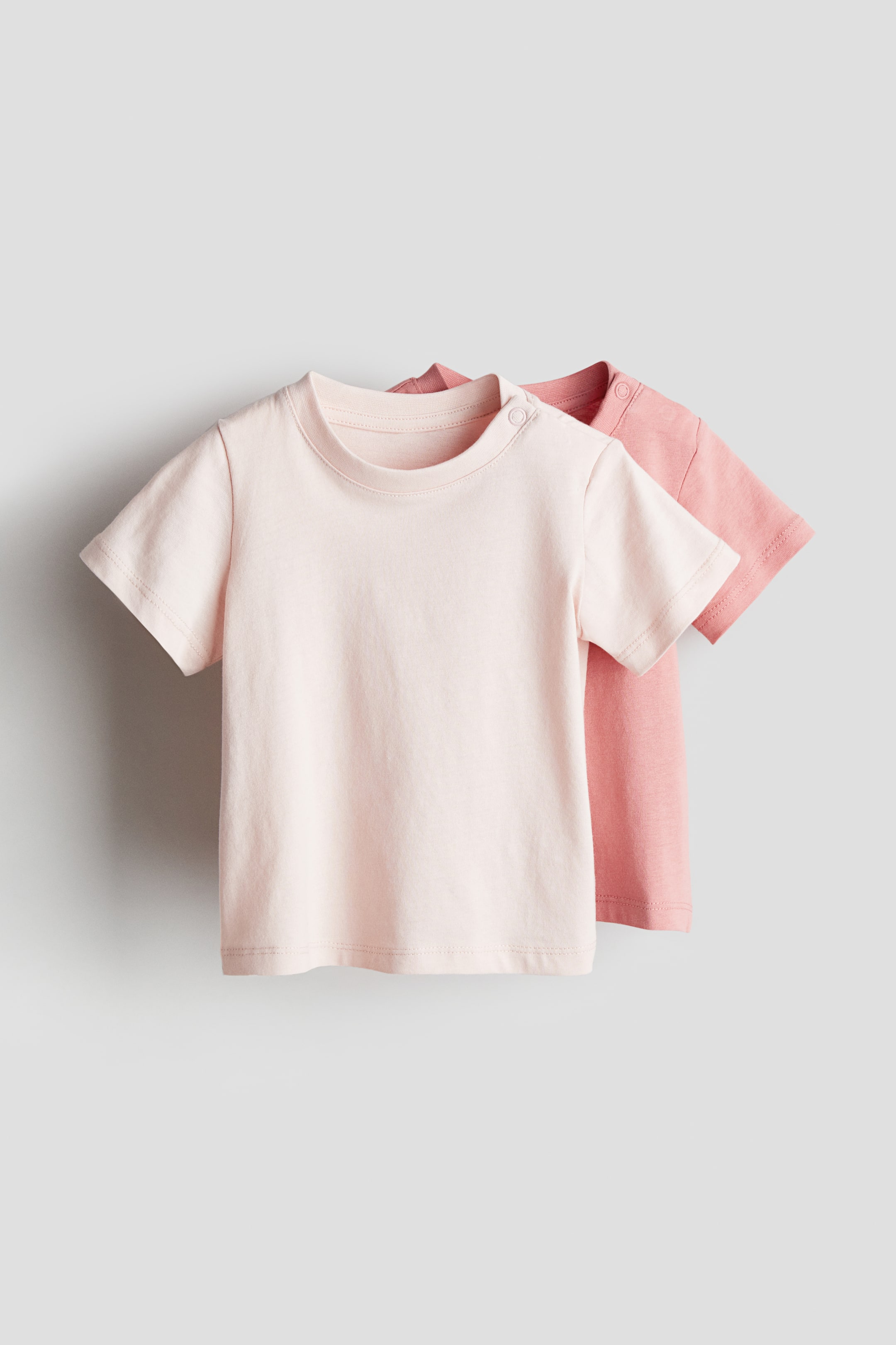 2-pack t-shirt i bomull - Dimrosa/Ljus dimrosa - BARN | H&M SE 1