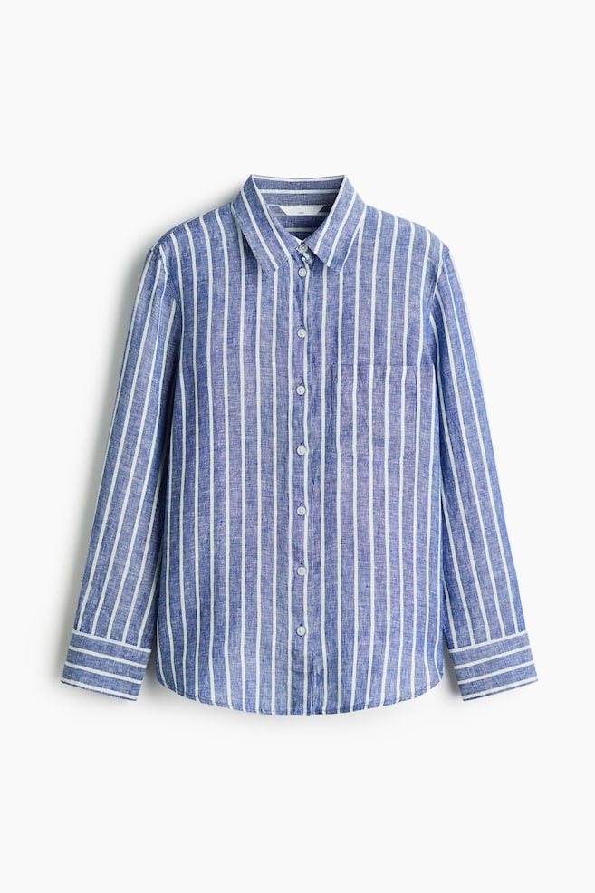 Linen shirt - Blue/Striped/Dark orange/Light beige/White striped/White/Black/Light blue/Striped - 1