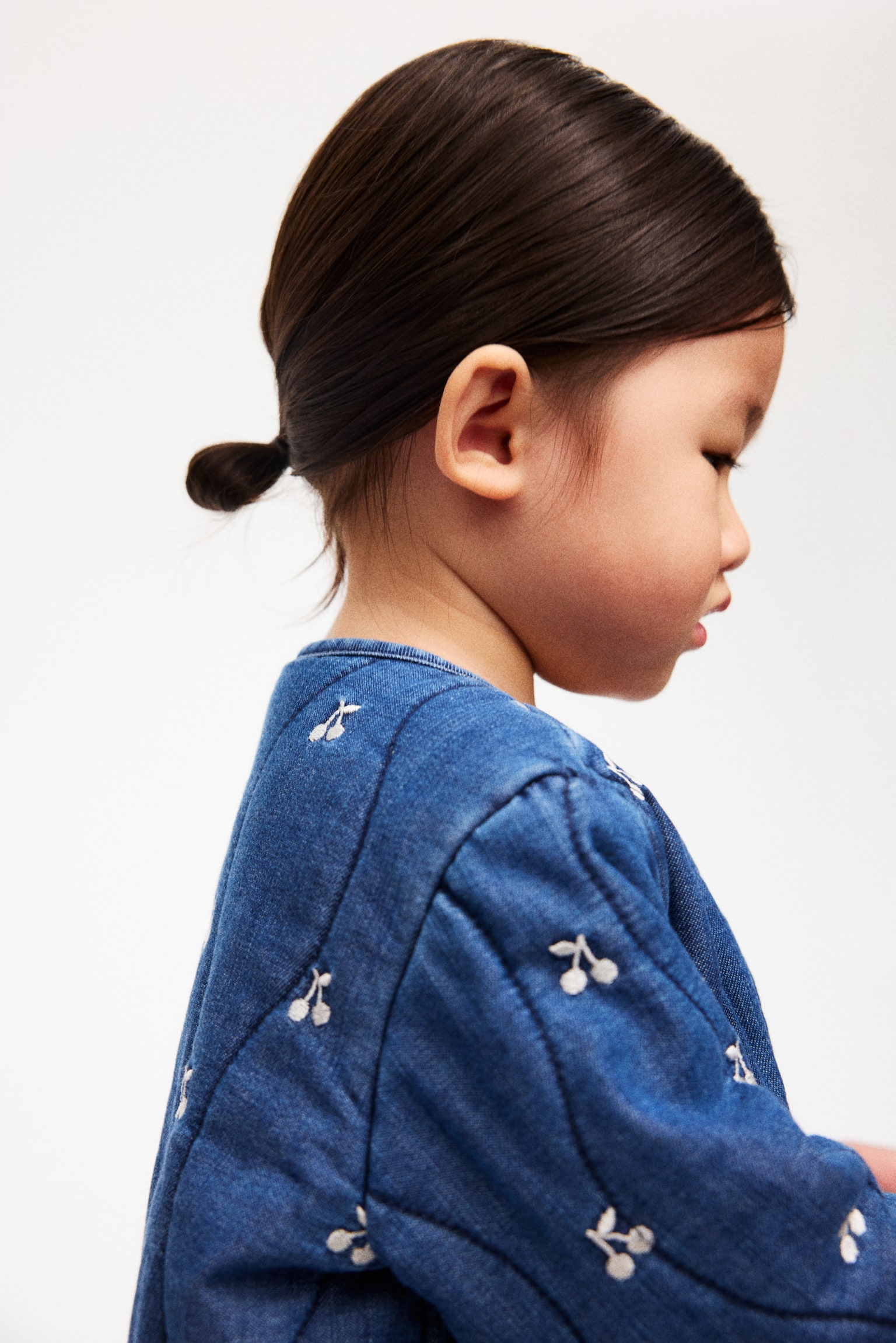 Quilted denim jacket - Denim blue/Cherries/Denim blue/Bows - 3