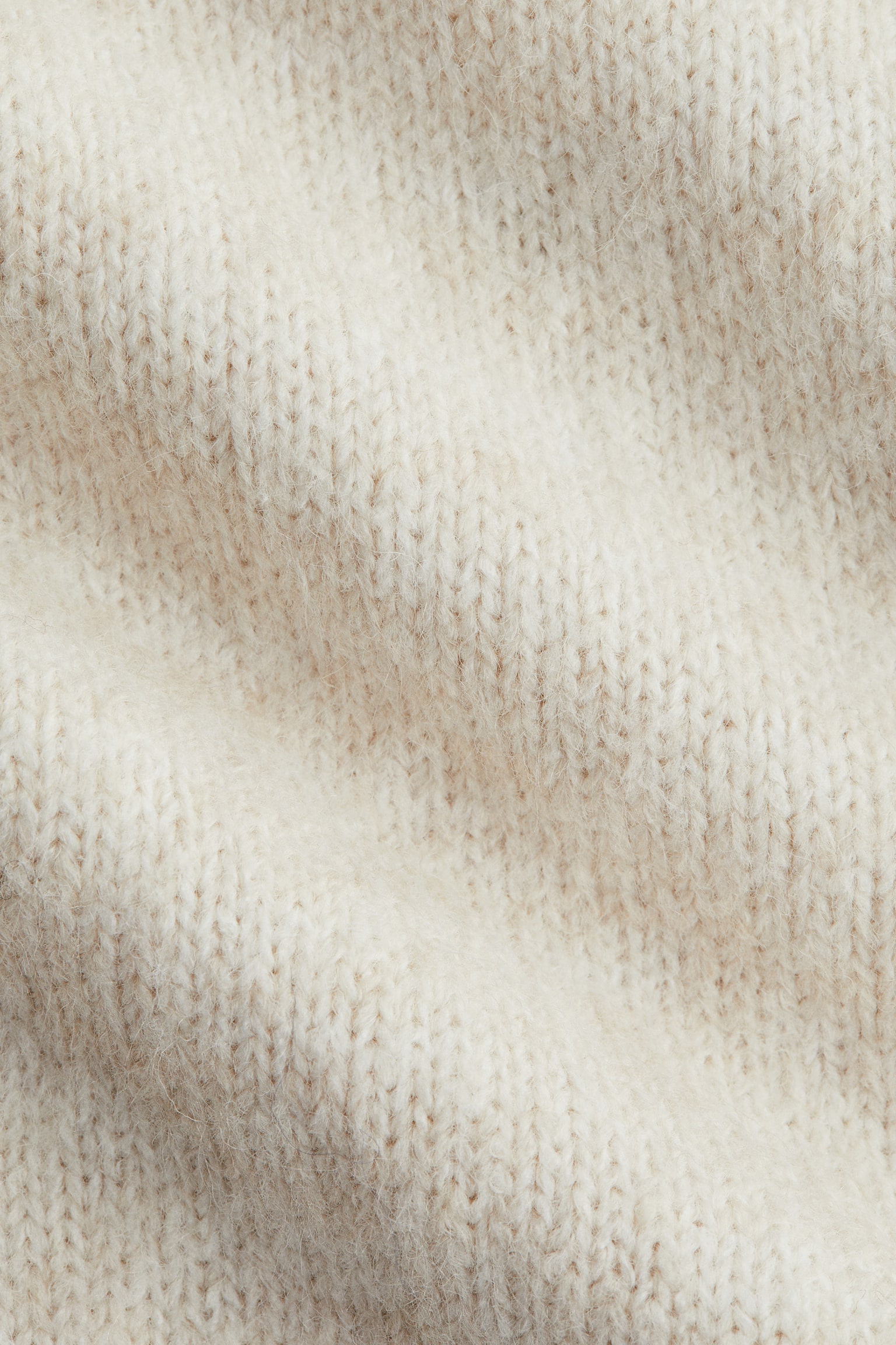 חולצת סריג עם צווארון גולף - קרם - 5