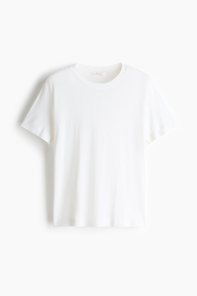 Silk-blend T-shirt - White/Black/Dark khaki green/Dark brown/Lilac/Light beige - 1