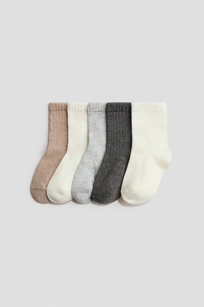Calze 5 paia - Beige/grigio/Beige chiaro/marrone/Verde scuro/beige chiaro - 1
