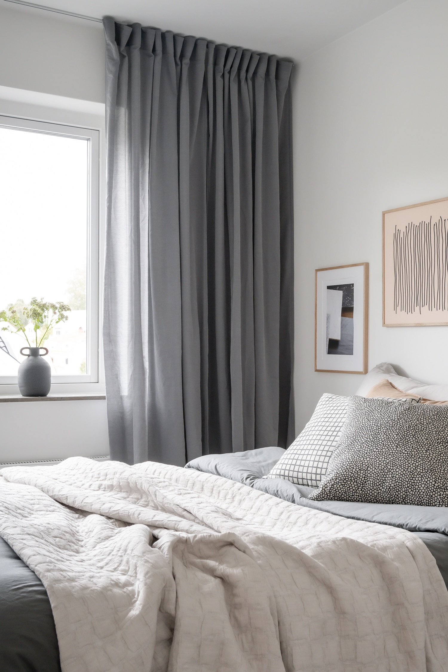 Cortina Rimy 1p - Cinzento/Verde-musgo