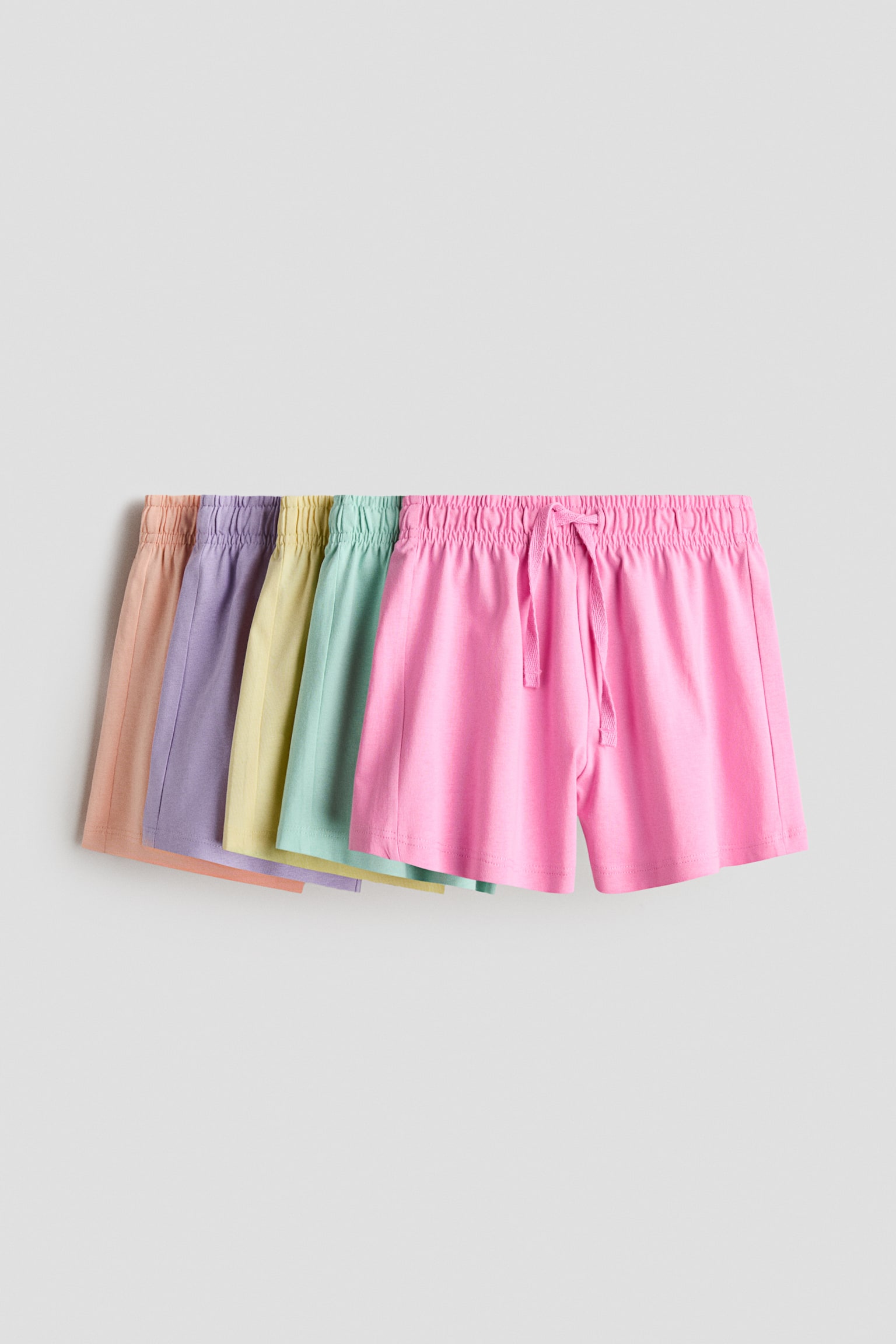 5-pack cotton jersey shorts - Pink/Light green/Light beige/Leopard print/Light purple/Light dusty blue - 1