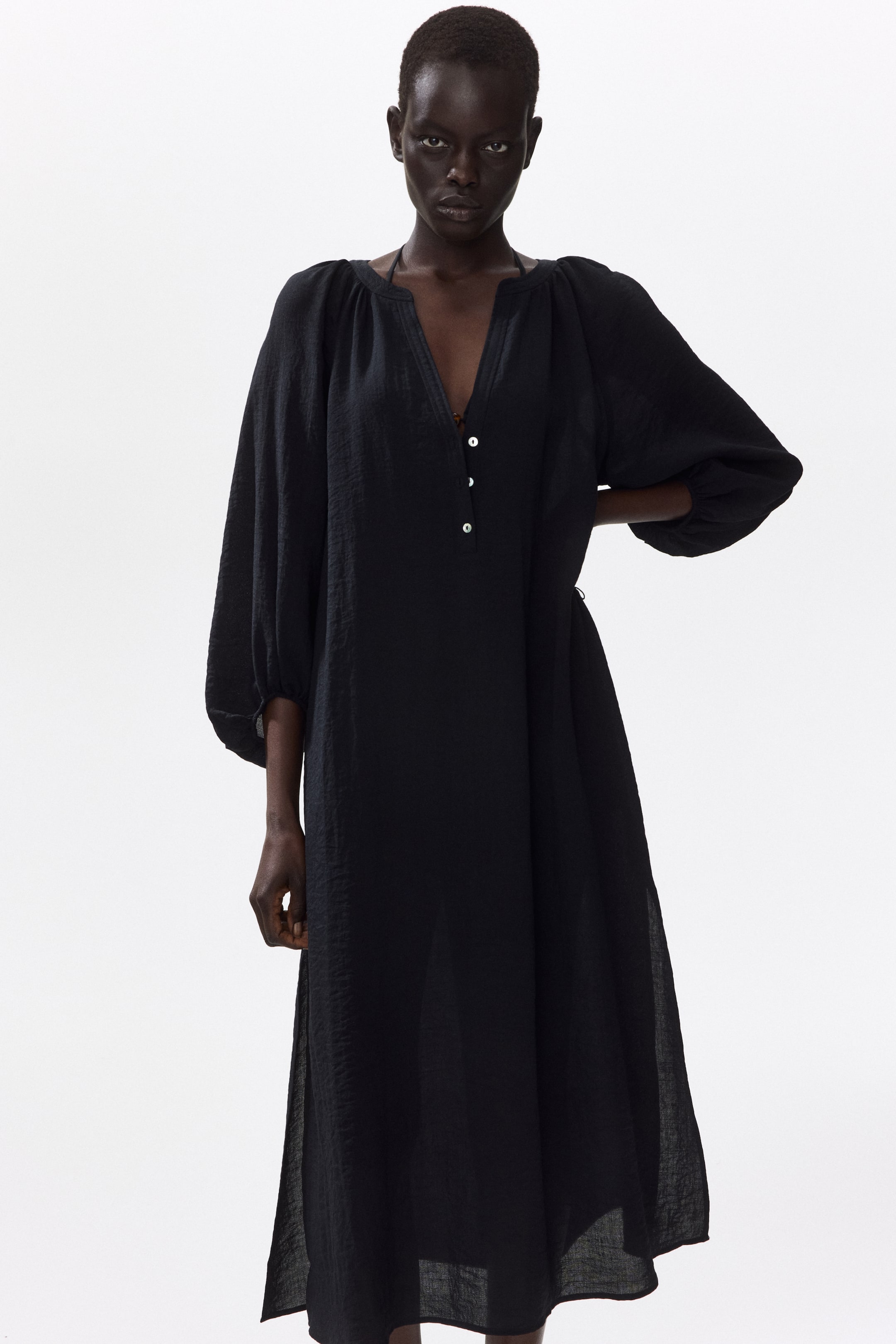 Oversized Tie-Belt Dress