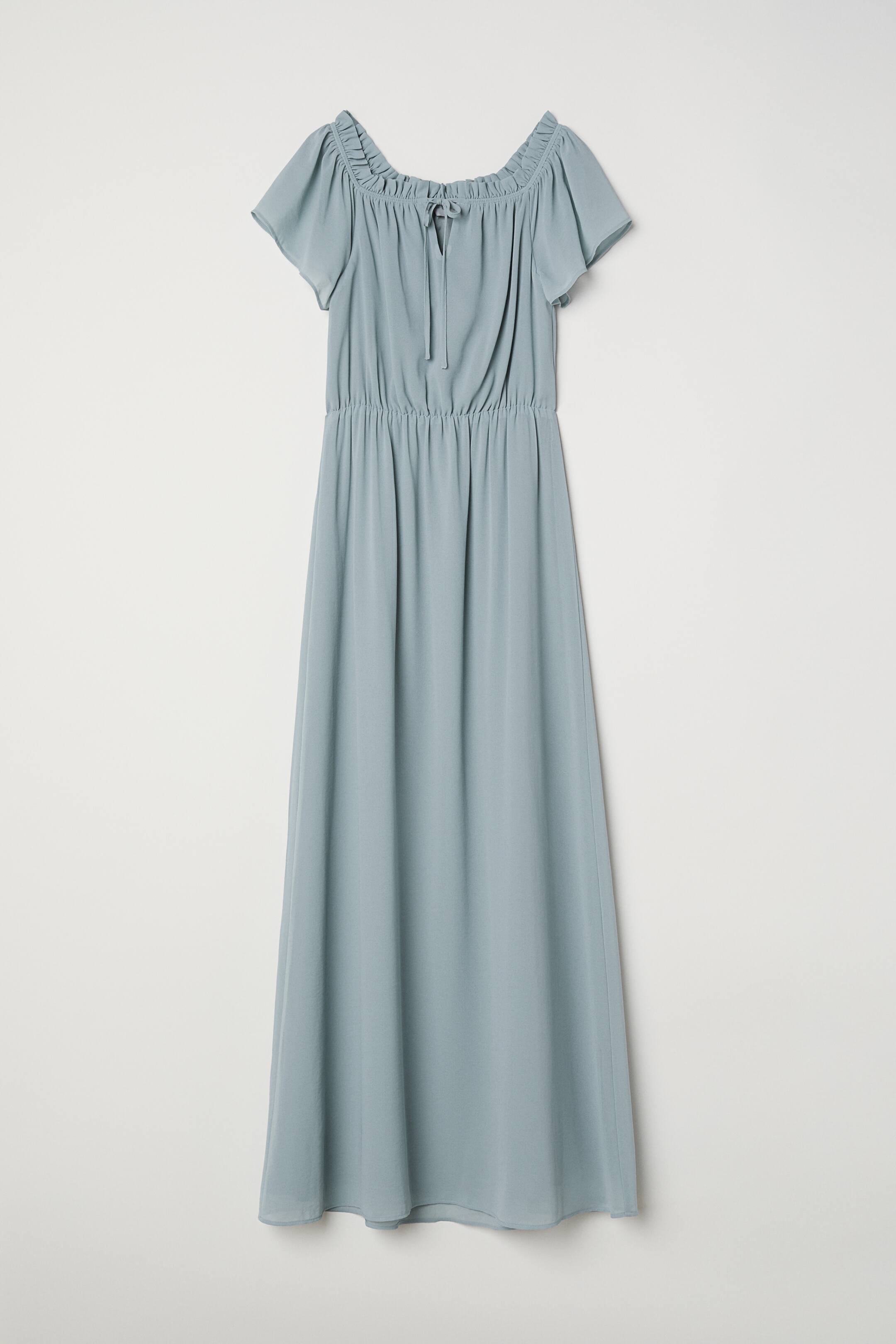 View larger image: Long off-the-shoulder dress - Light turquoise - Ladies | H&M 1
