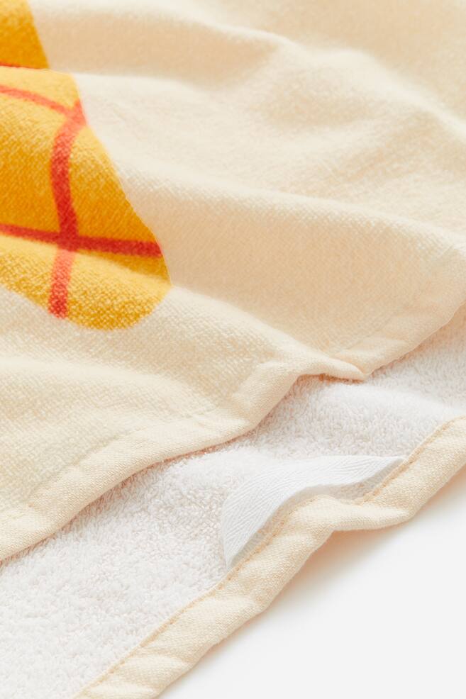 Mønstret badehåndklæde - Lys beige/Is/Lyseblå/Fugle/Lys rosa/Jordbær - 4