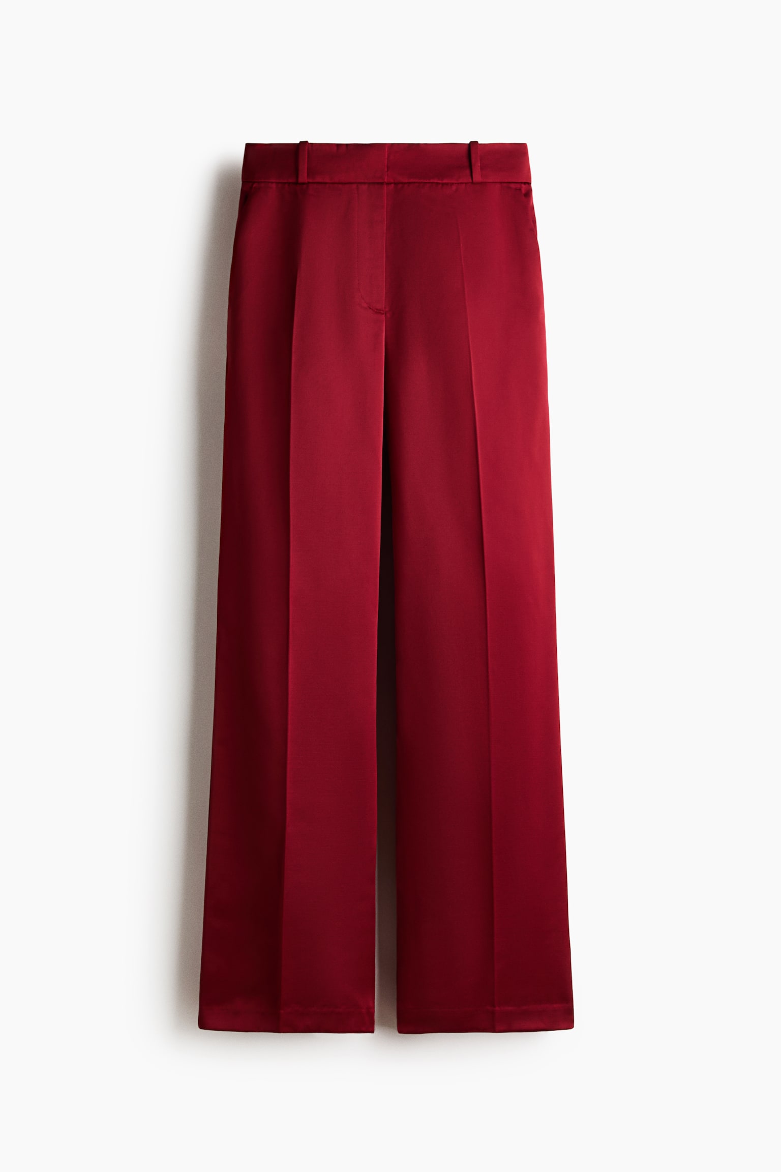 High-waisted tailored trousers - Dark red/Black/White - 2