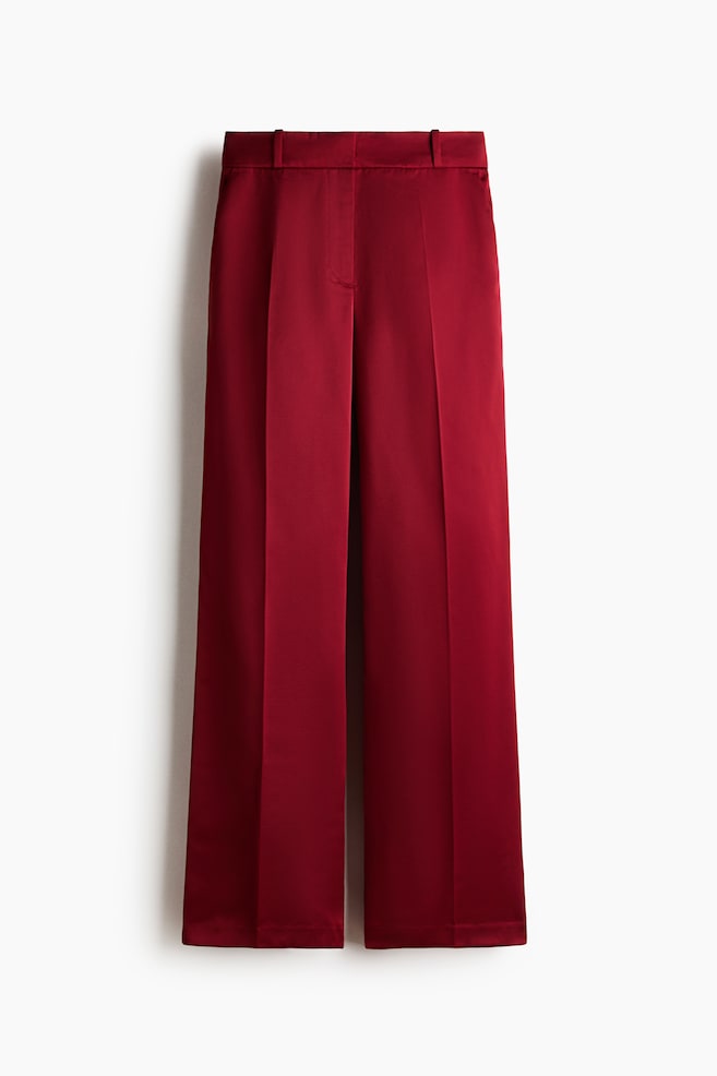 High-waisted tailored trousers - Dark red/Cream/Black/White - 1