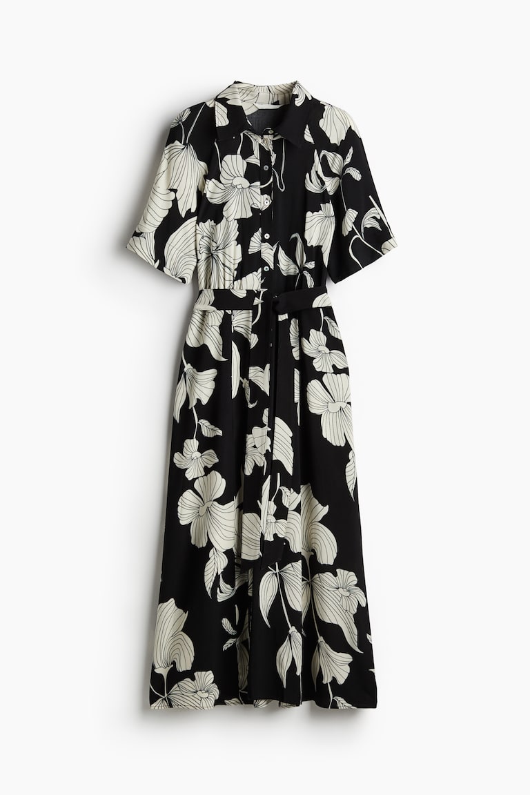 h&m dresses black and white H&M Black White Plaid Fitted Dress 3/4 sleeves, Size 2 Excellent Condition!