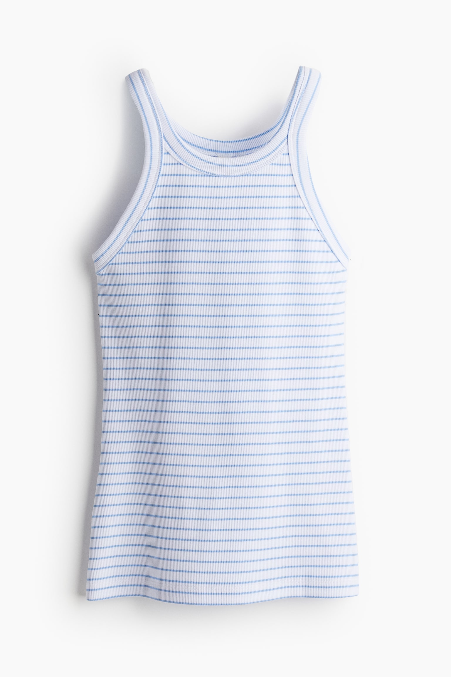 Ribbed vest top - White/Light blue striped/Burgundy/Powder pink/Dark beige/Light khaki green/Light grey marl/Black/White/Light beige/Sage green/Dusty blue/Mint green - 1