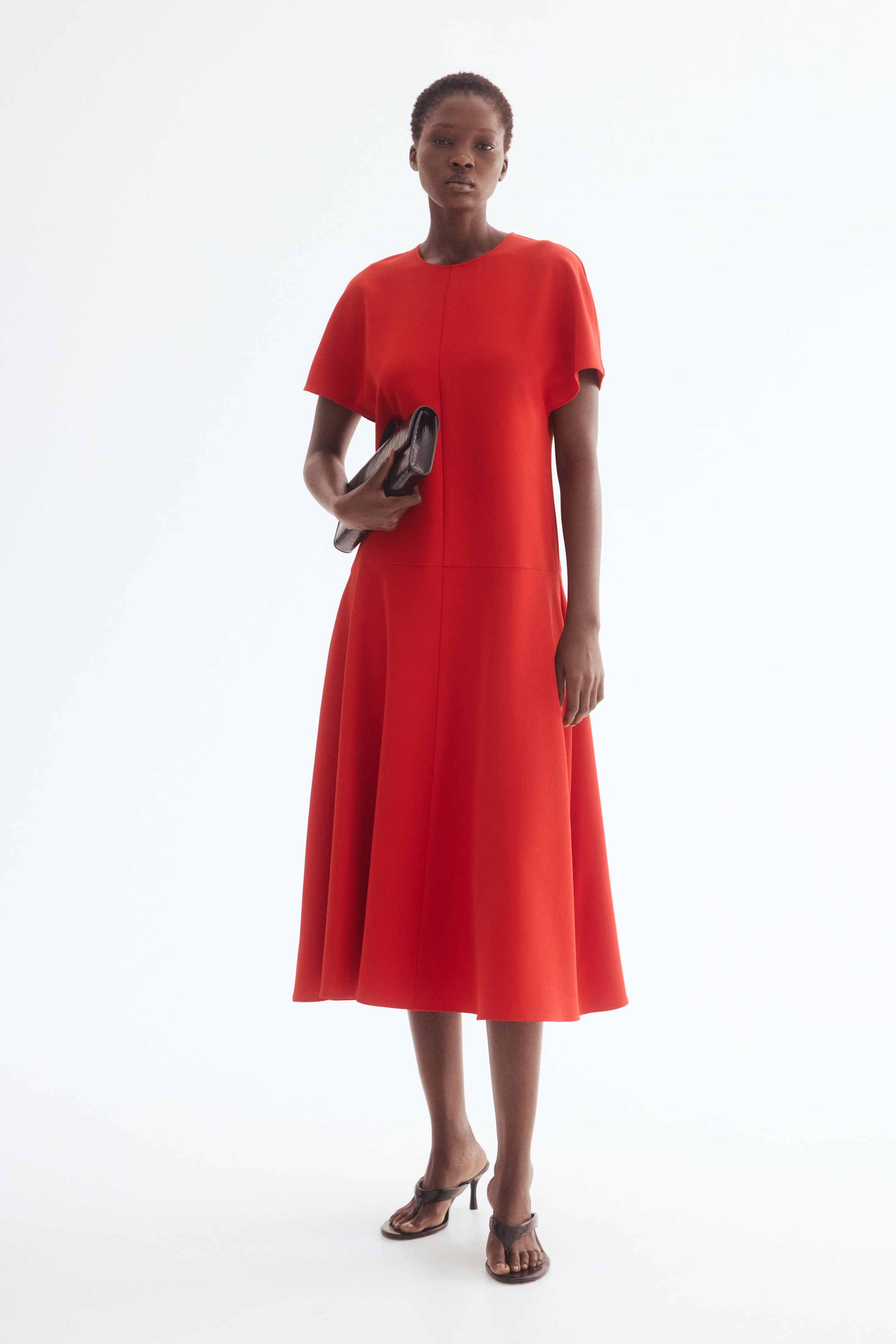 View larger image: Midi Dress - Bright red - Ladies | H&M US 1