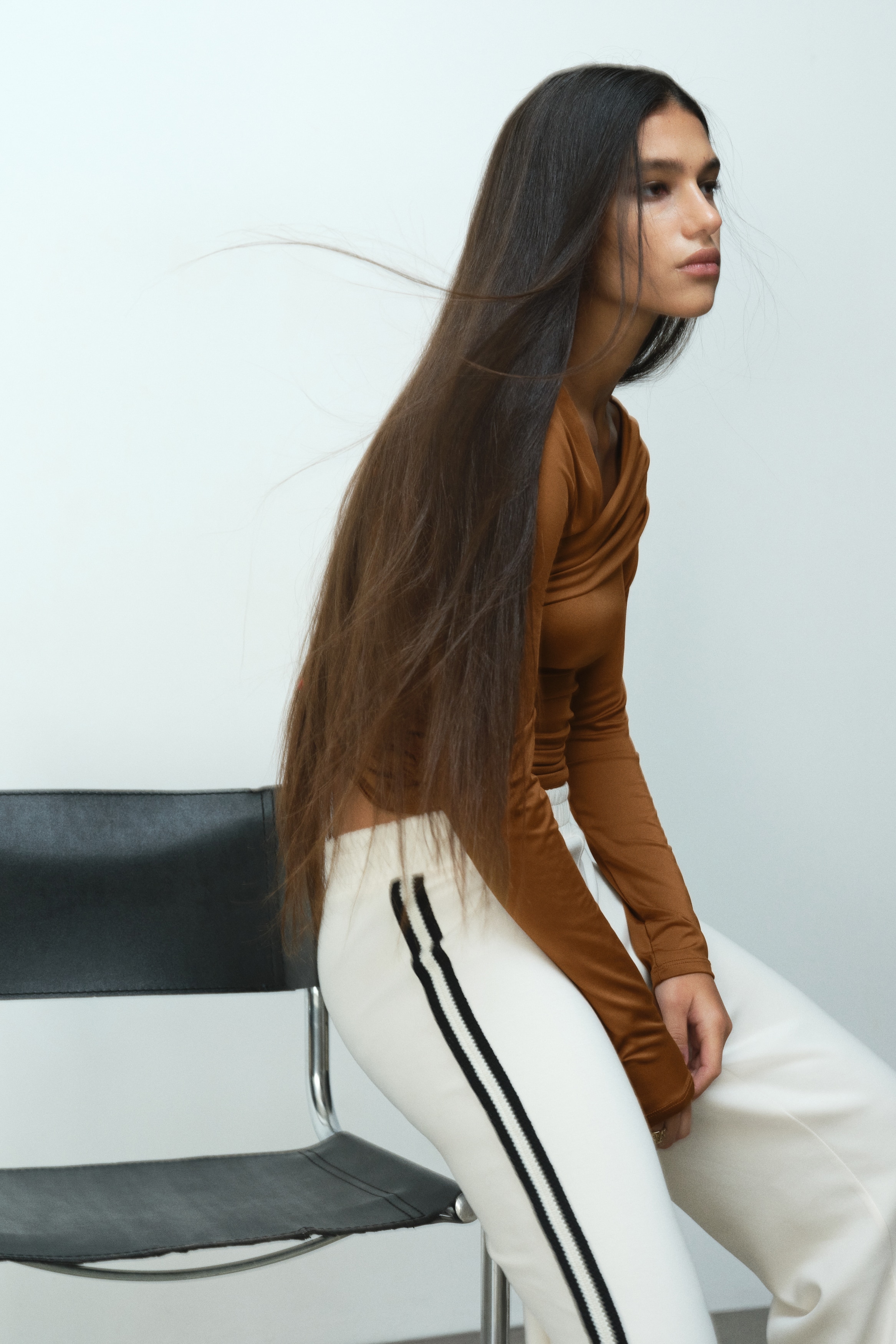 Draped one-shoulder top