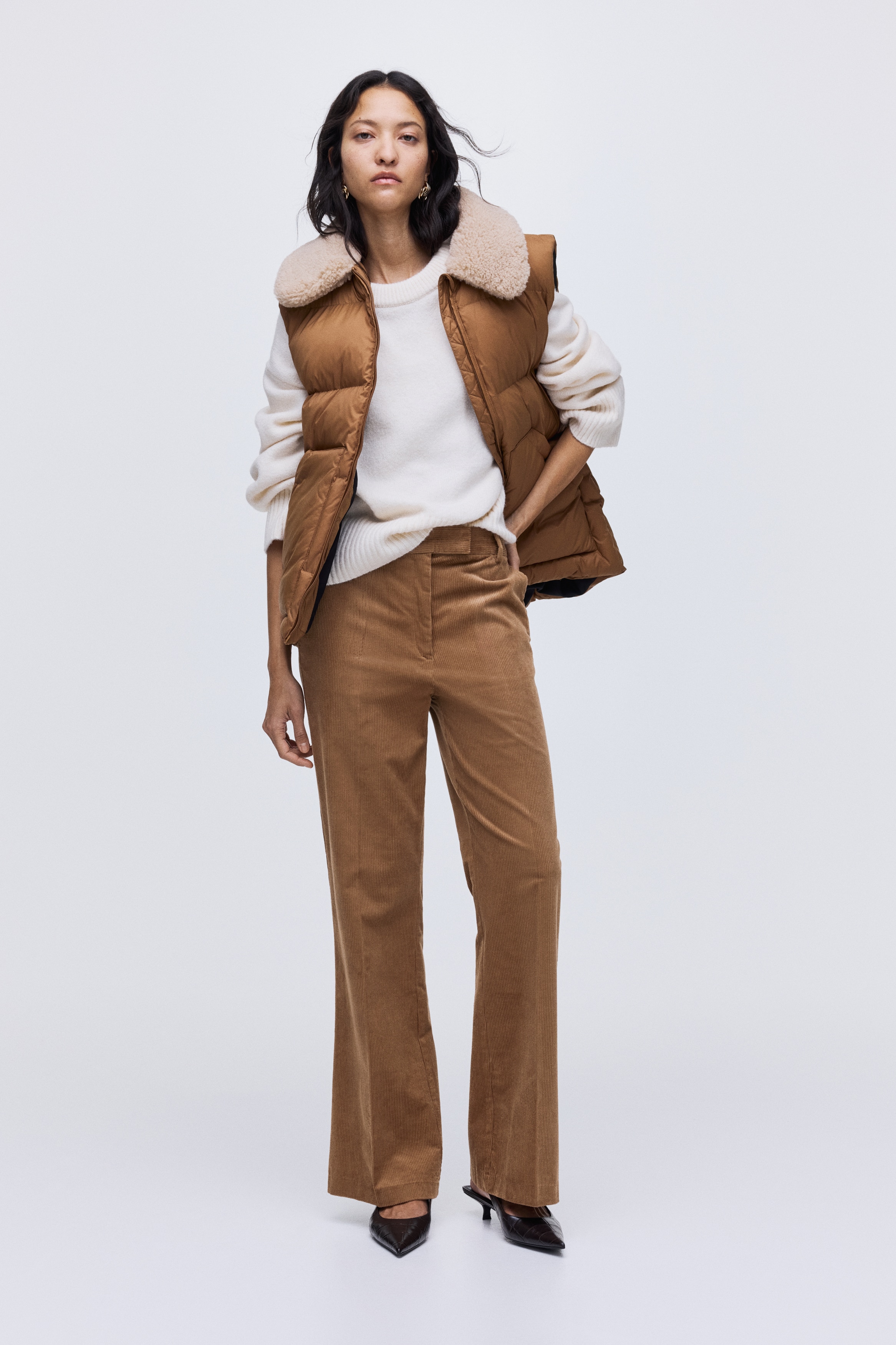 Bootcut corduroy trousers