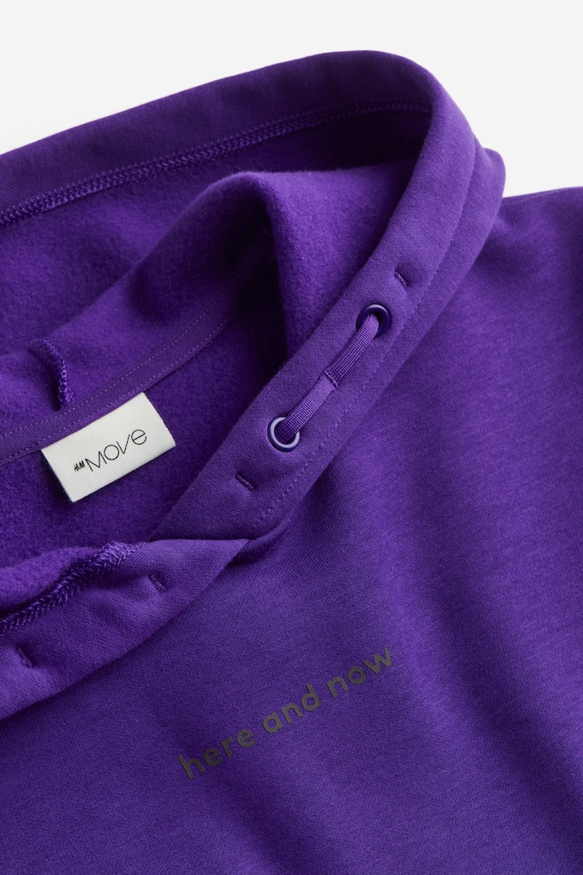 DryMove™ Sports hoodie - Dark purple/Light greige/Neon green/Light grey marl - 3