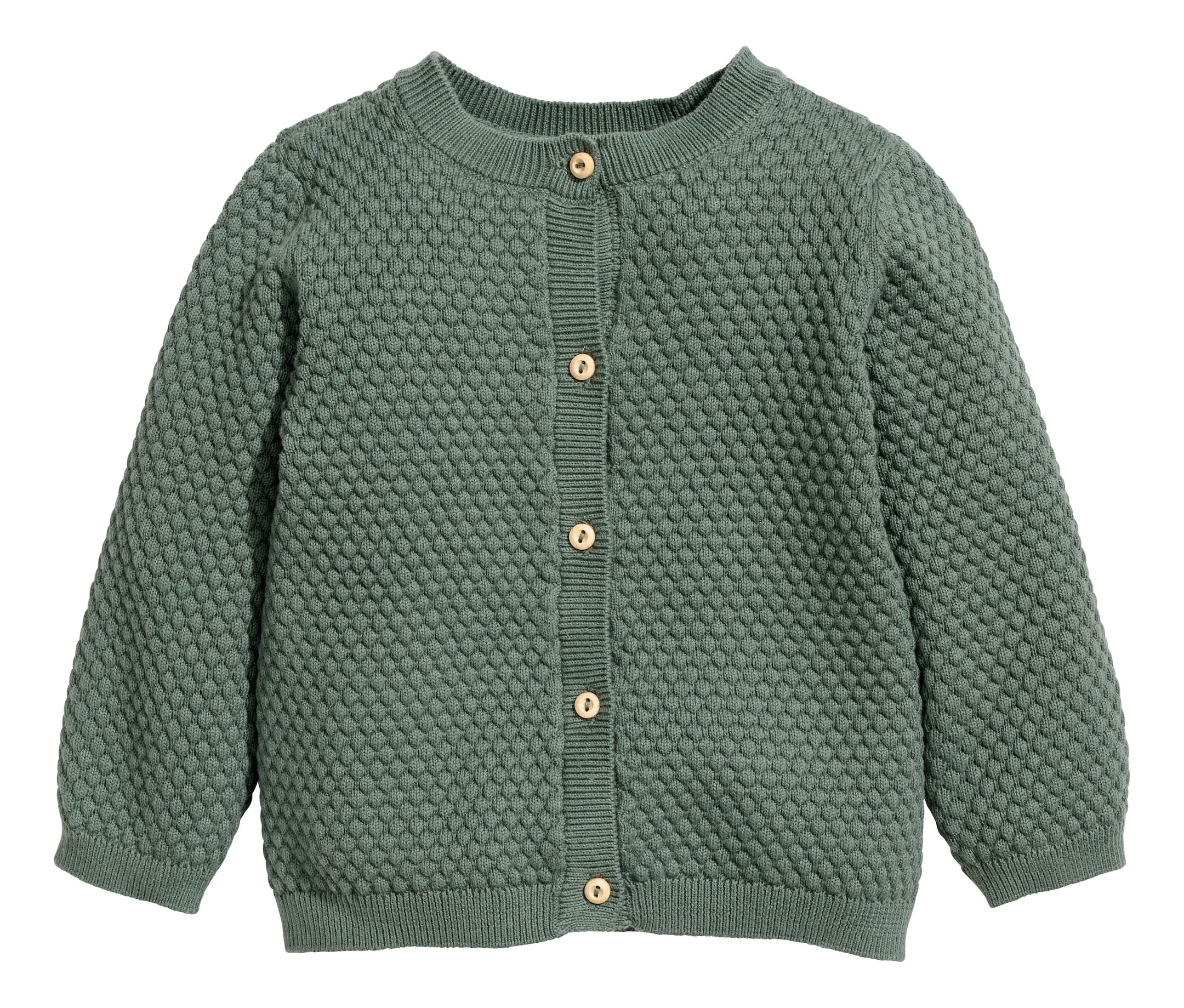 View larger image: Textured-knit cardigan - Khaki green - Kids | H&M IE 1