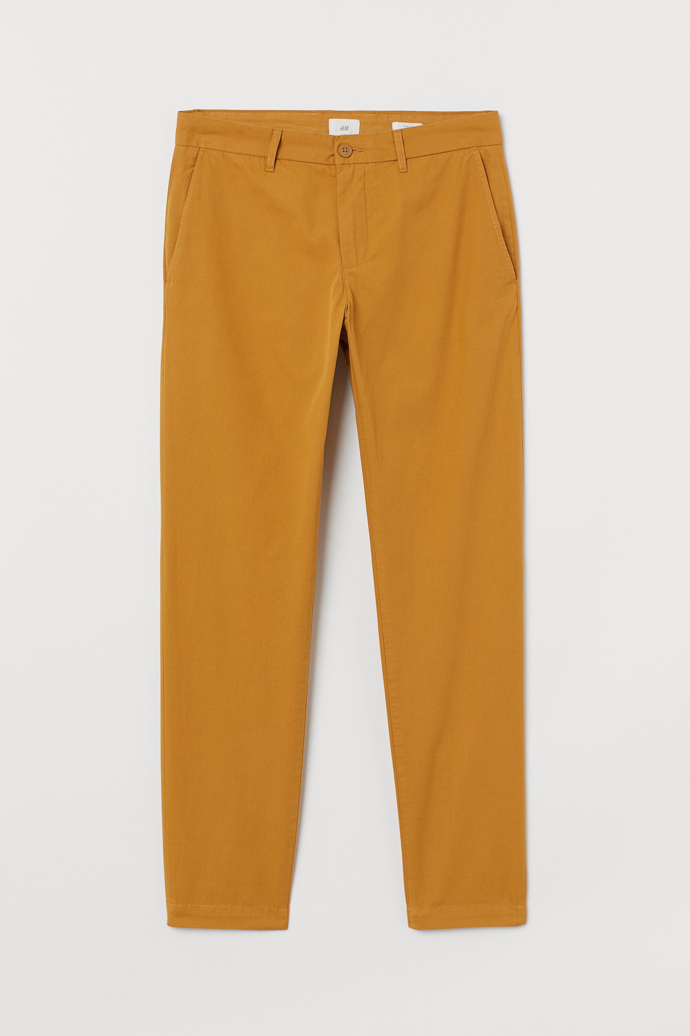 Slim Fit Cotton Chinos Dark yellow Men H M CA