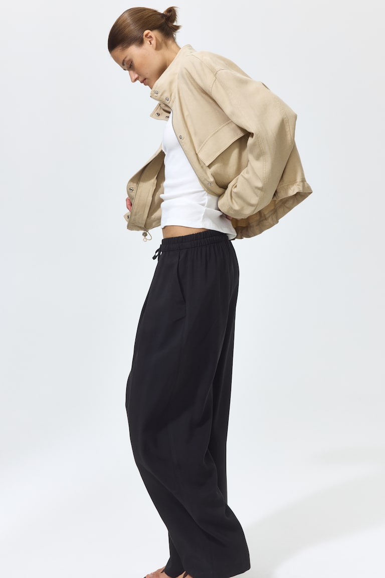 Barrel drawstring trousers