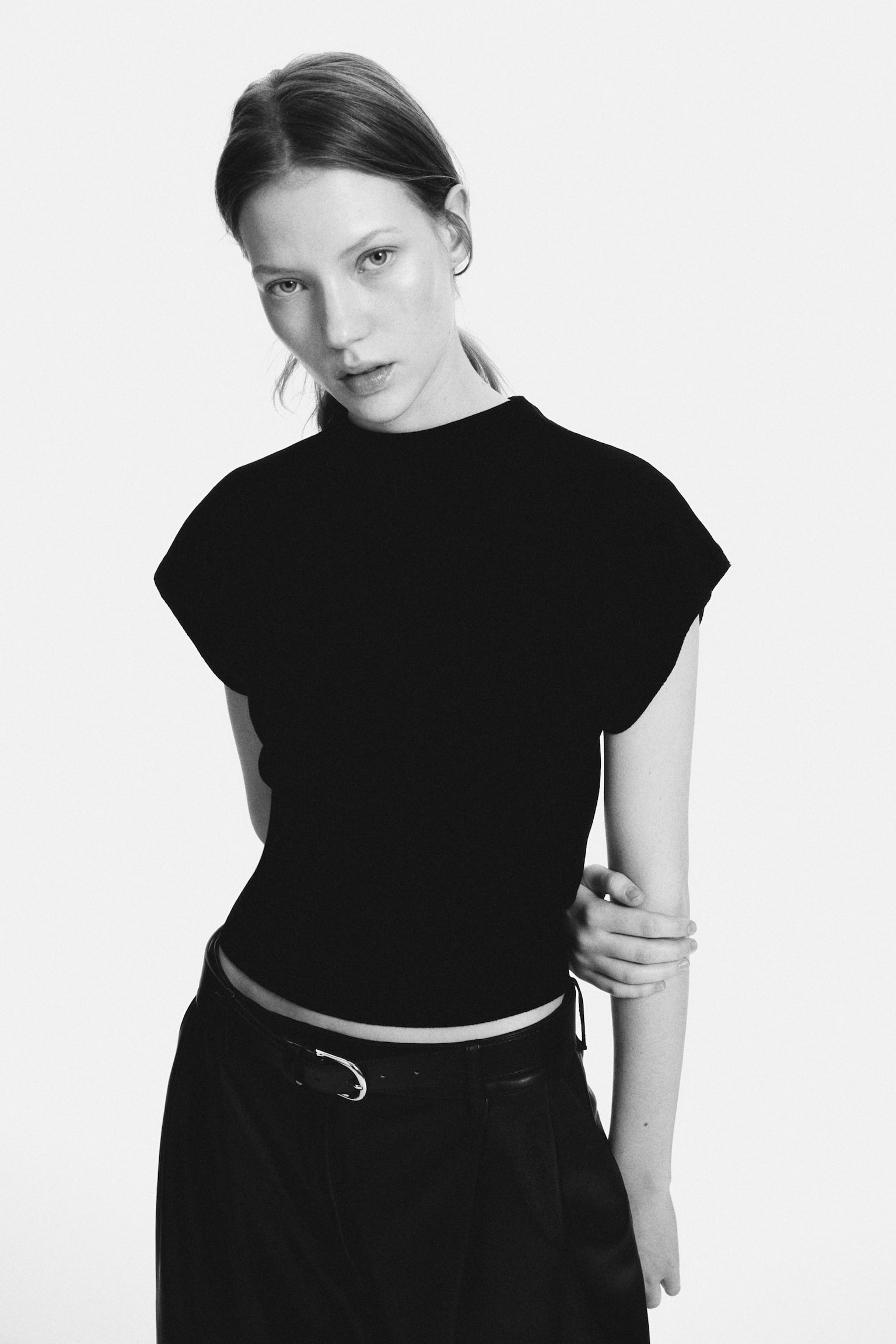 Top s křidélkovými rukávy - Černá/Tmavě zelená khaki/Oranžová - 2