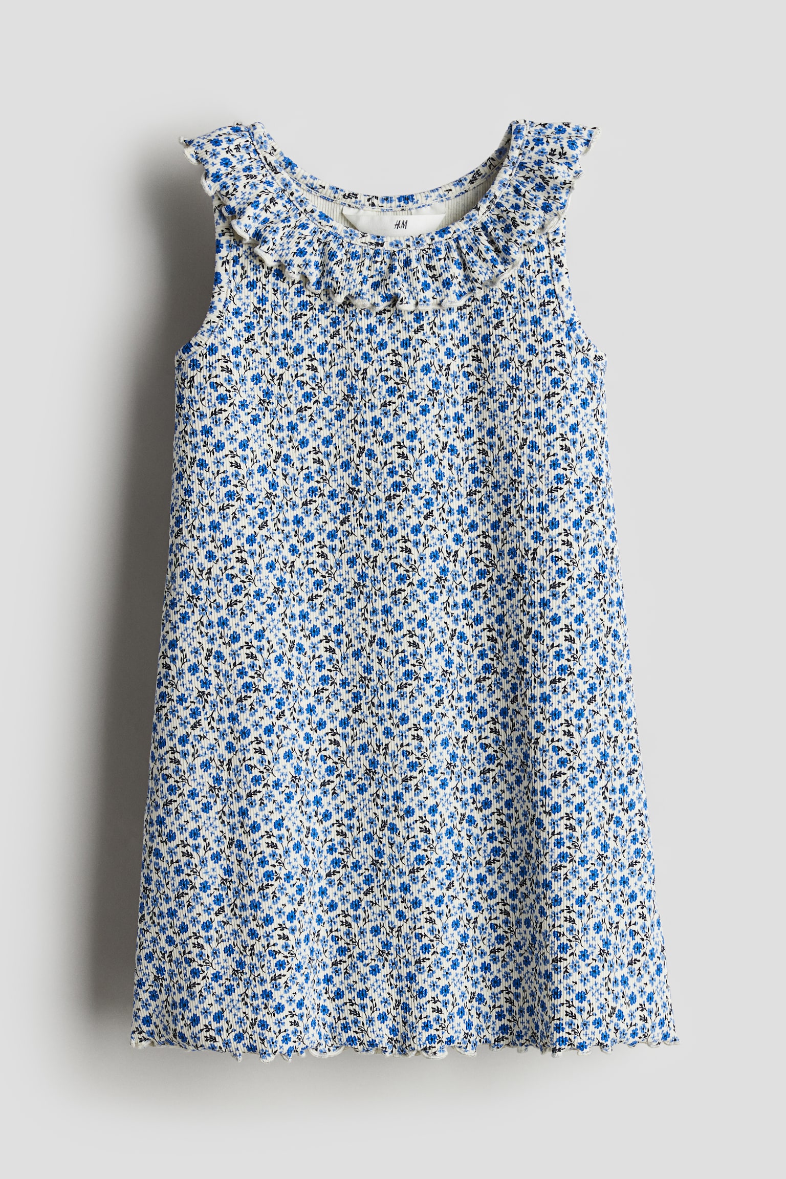 Collared jersey dress - Blue/Floral/White/Lemons/White/Striped - 1