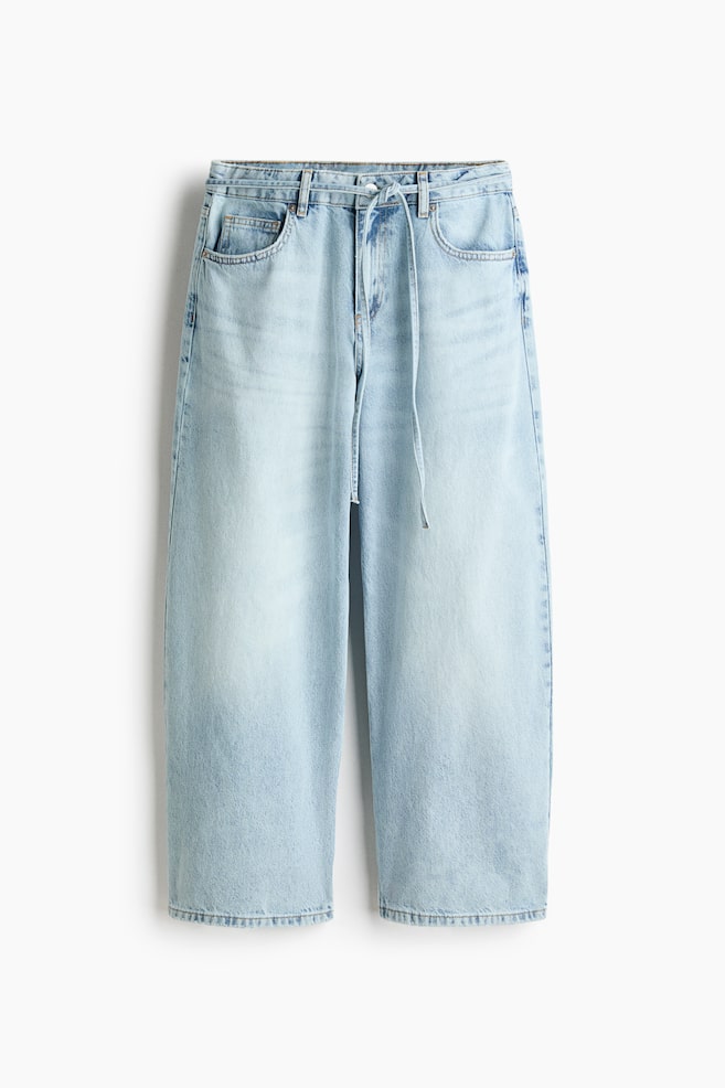 Regular-Waist Wide-Leg Ankle Jeans - Light denim blue - 1