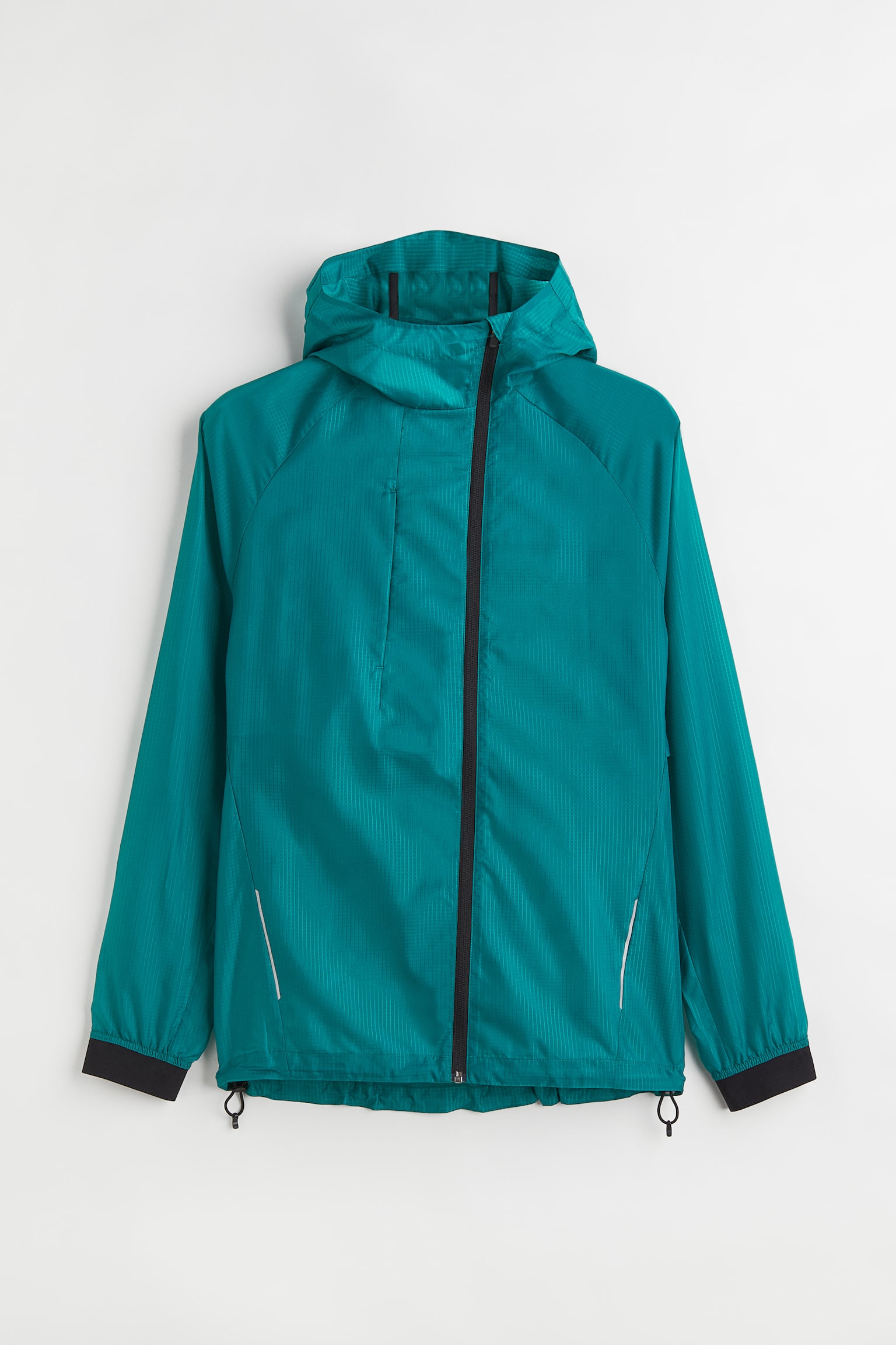 Water Repellent Running Jacket - Teal/Light grey/Black - 1