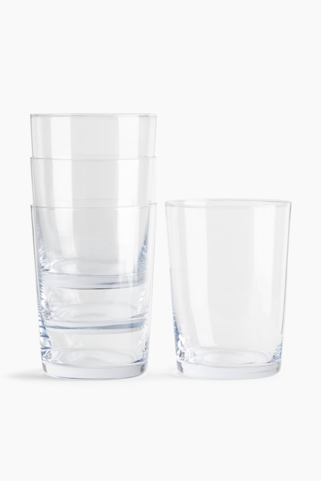 Set van 4 drinkglazen - Transparant - 1
