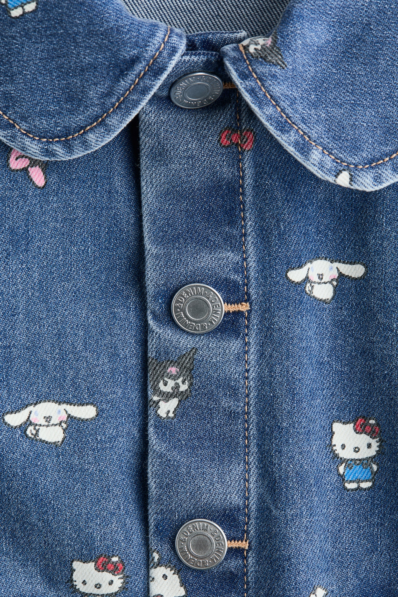 Printed cotton denim jacket - Denim blue/Hello Kitty - 3