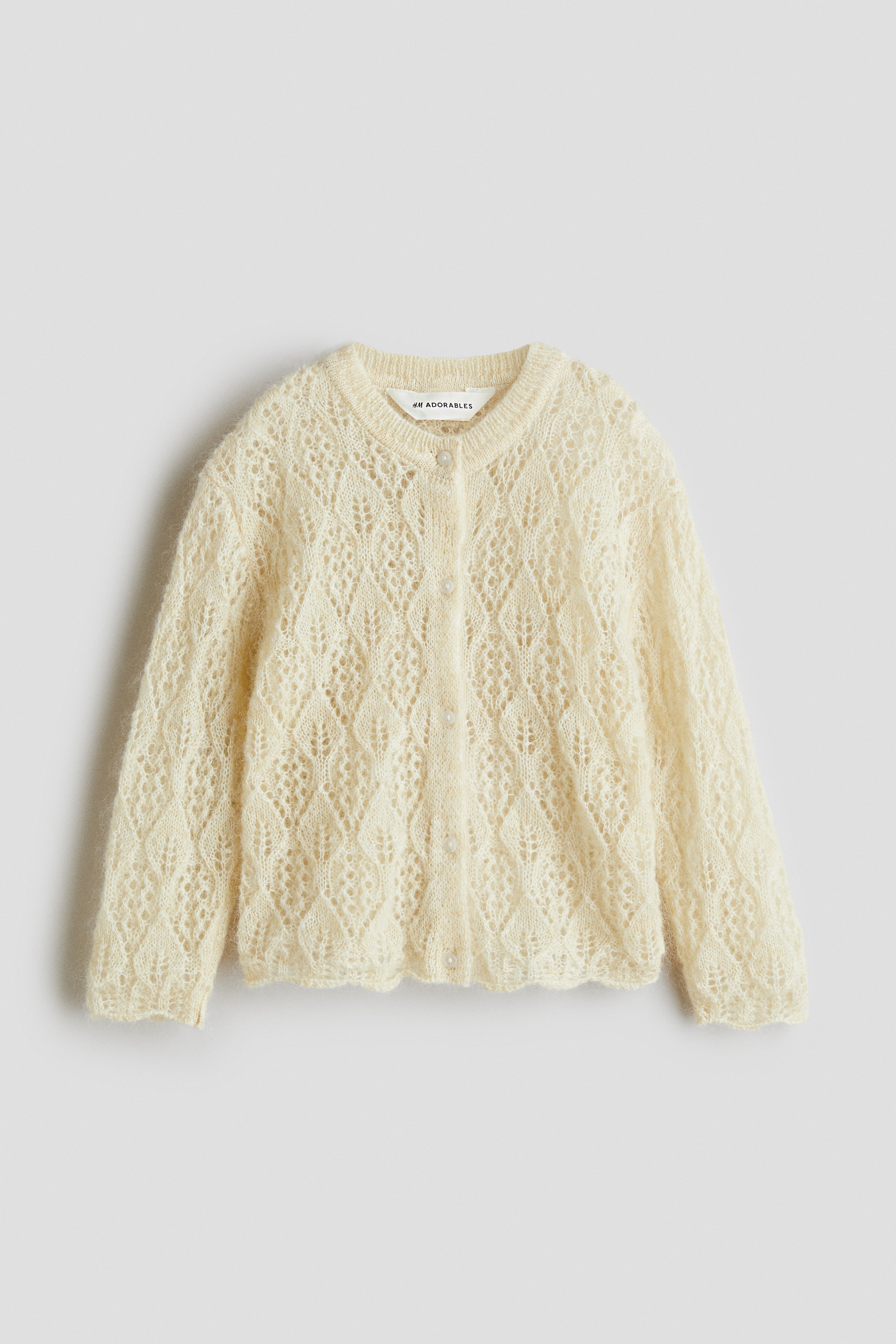 Tiftik Karışımlı Hırka - Krem