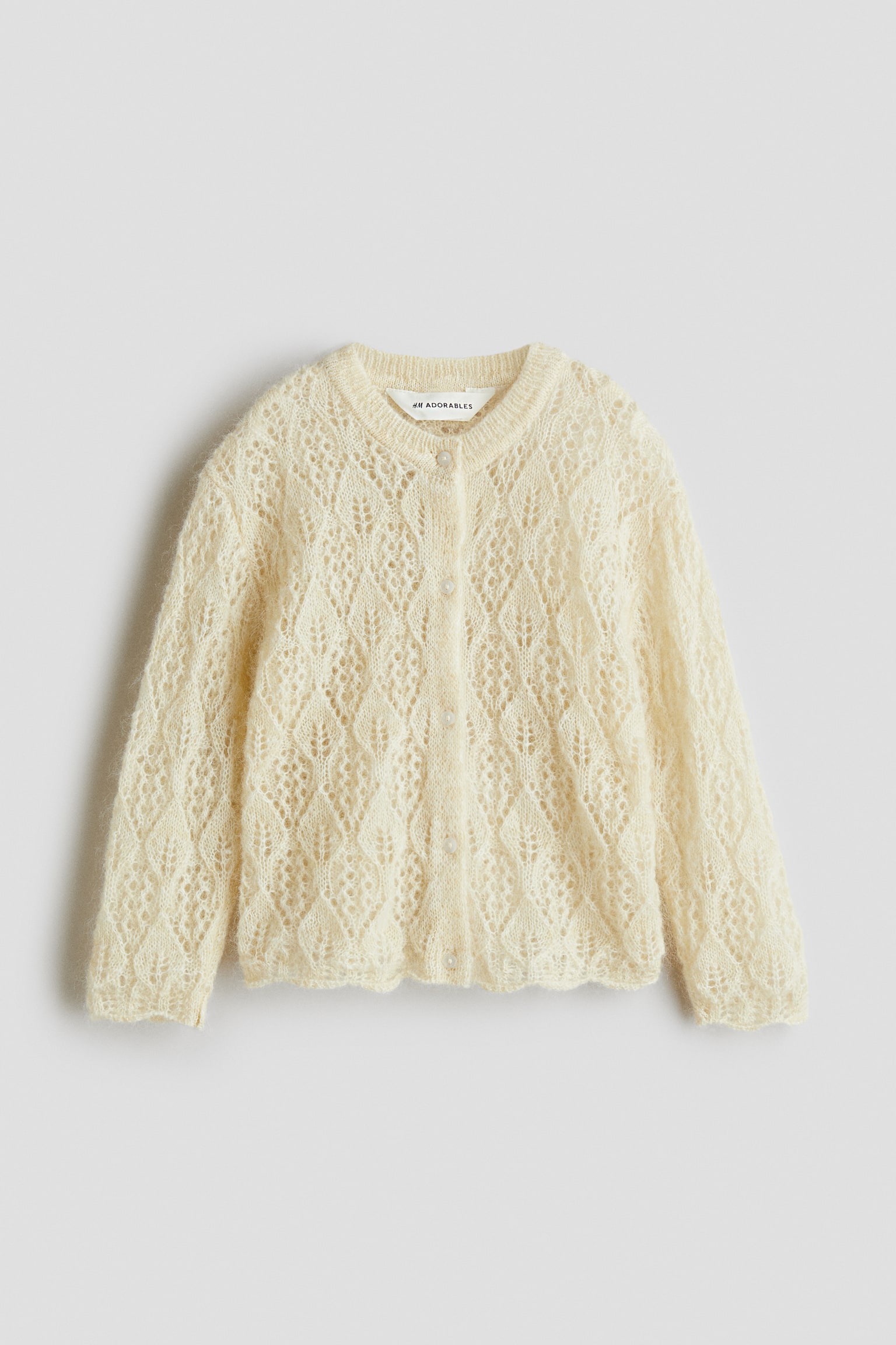 Cárdigan en mezcla de mohair - Crema