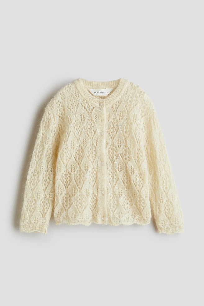 Cárdigan en mezcla de mohair - Crema - 1