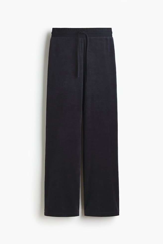 Velour trousers - Navy blue/Dark dusty pink - 1