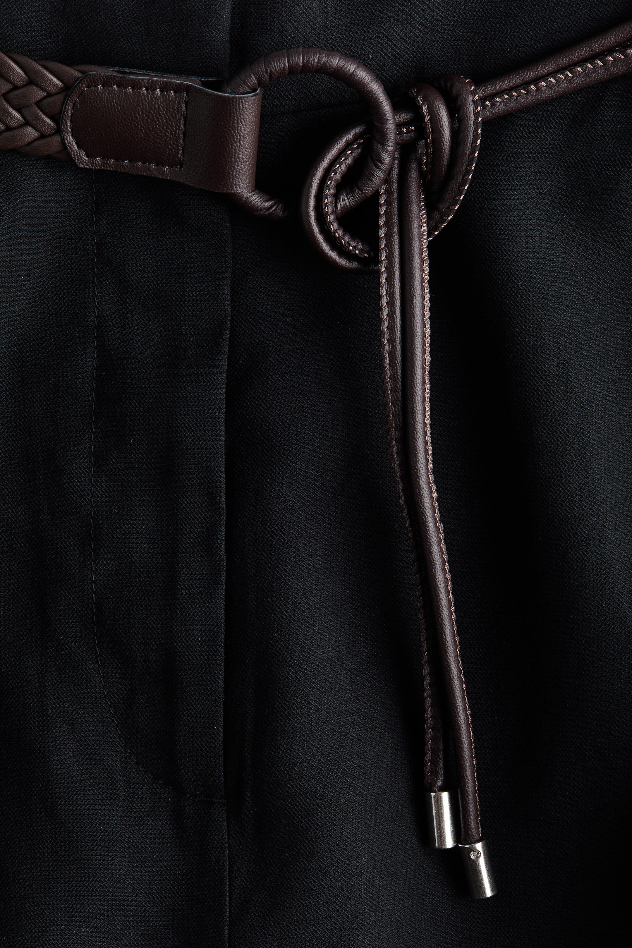 Belted Barrel-Leg Pants