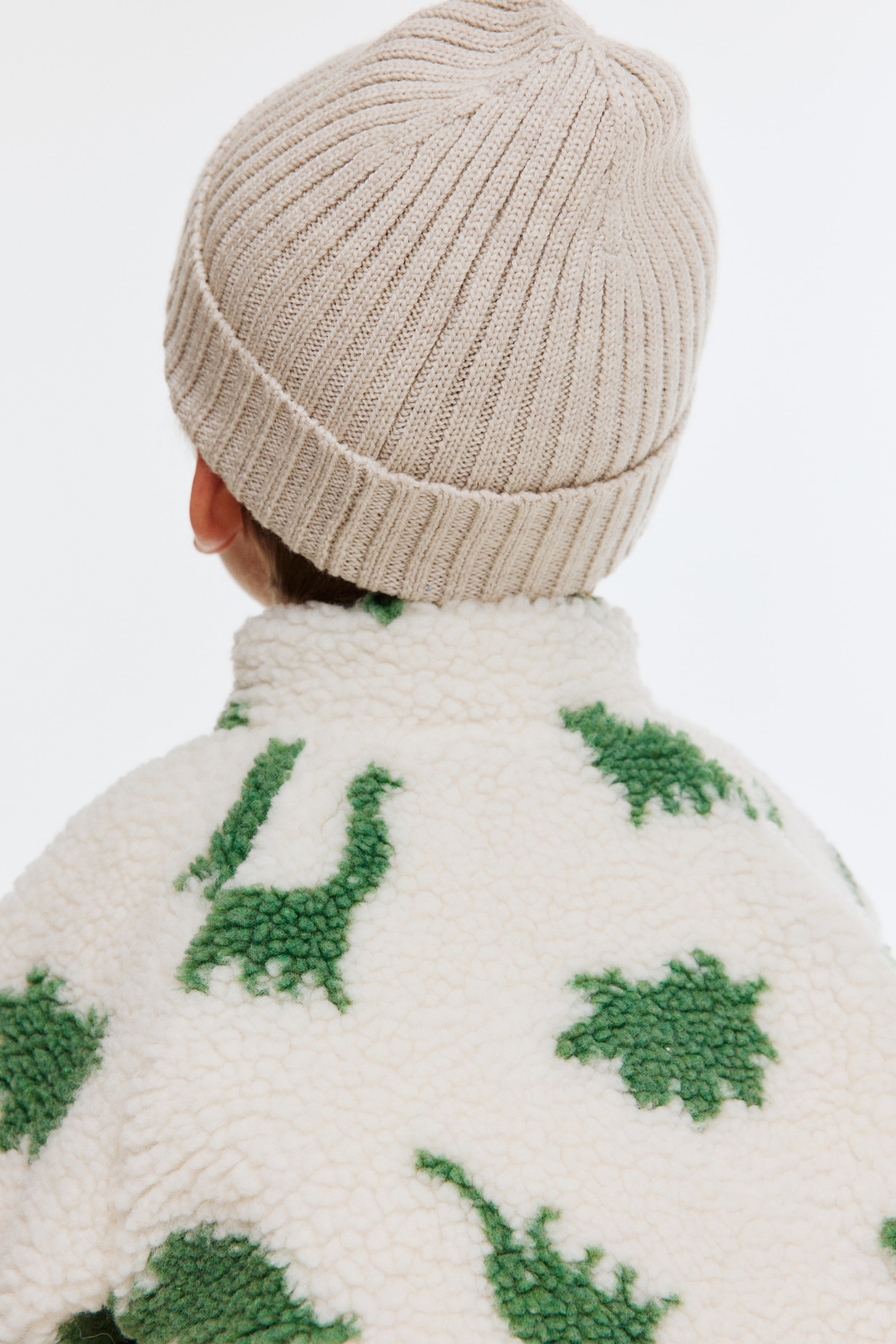 View larger image: Printed teddy jacket - Light beige/Dinosaurs - Kids | H&M GB 4