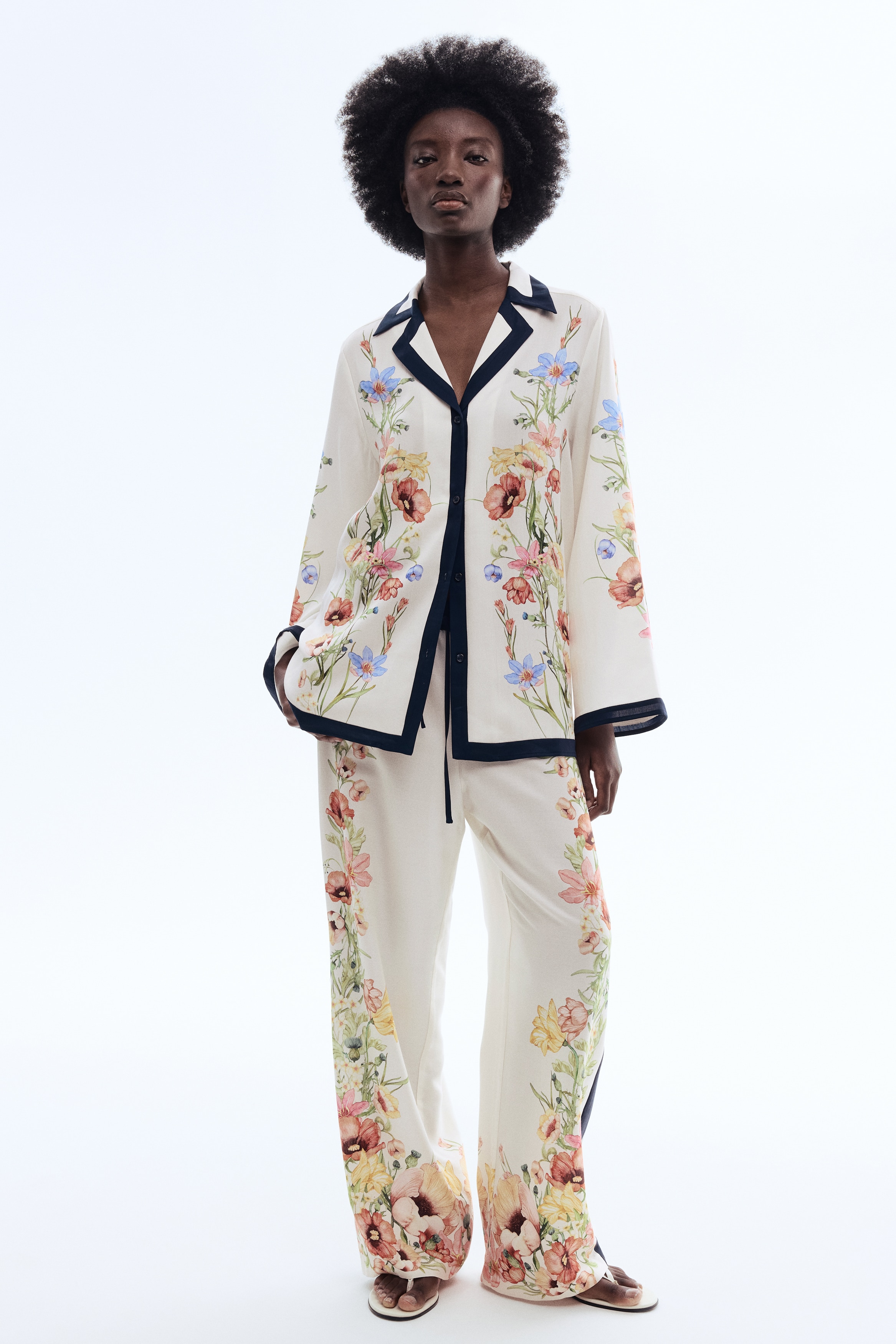Printed lyocell trousers