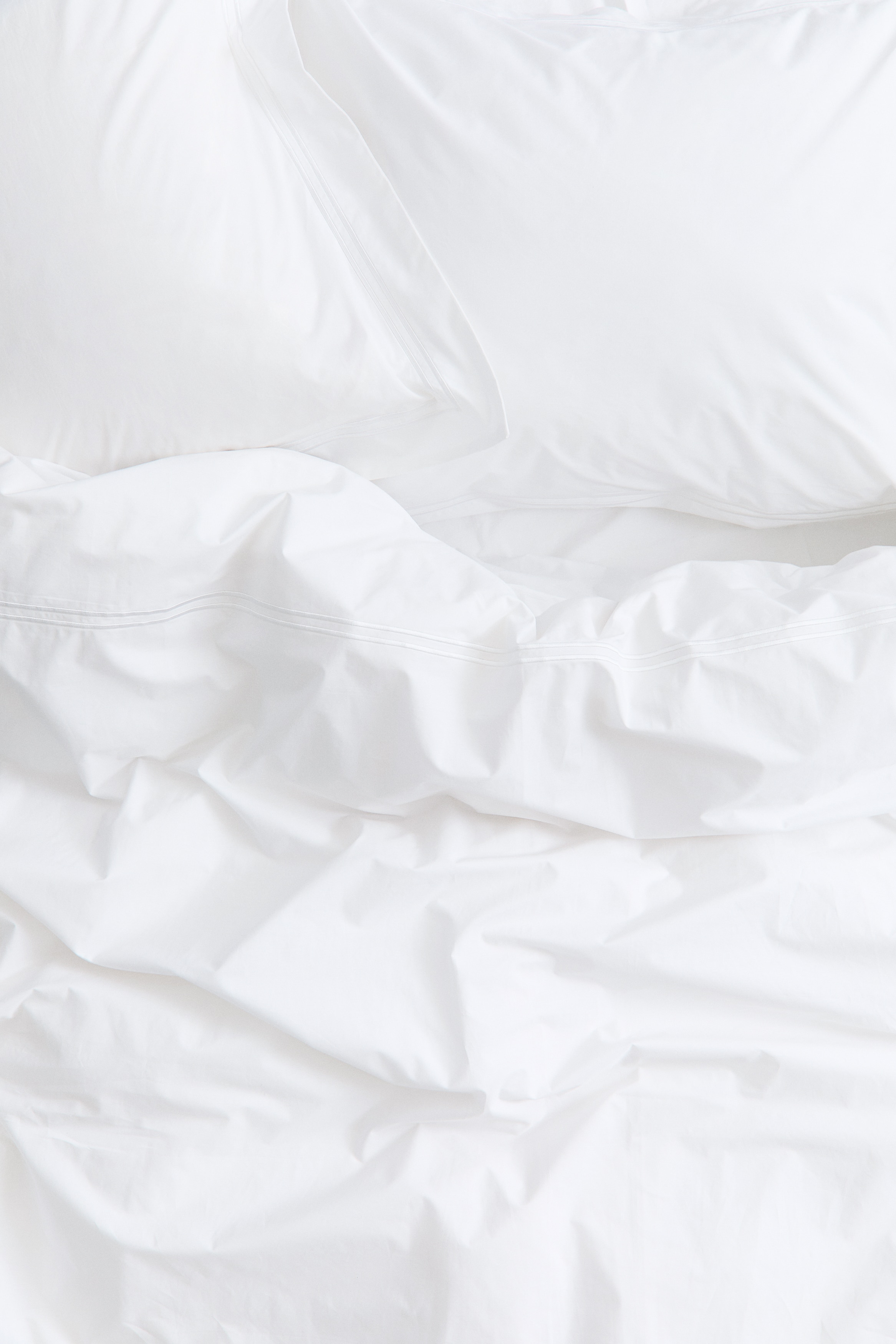 コットンパーケール掛け布団カバーセット ダブル／キング - ホワイト