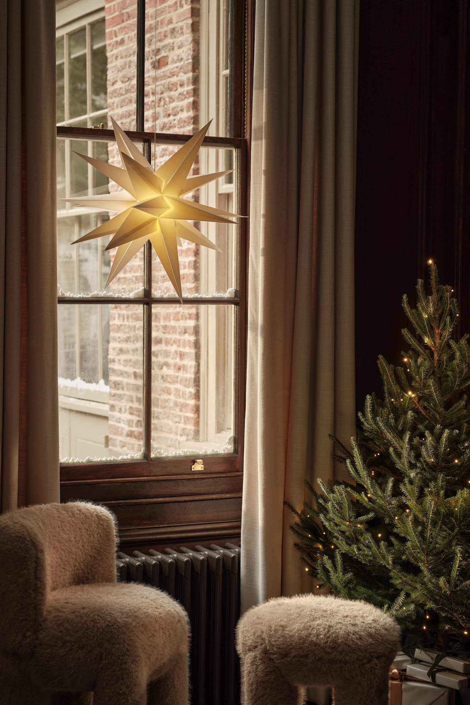 Abat-jour étoile en papier - Crème - 4