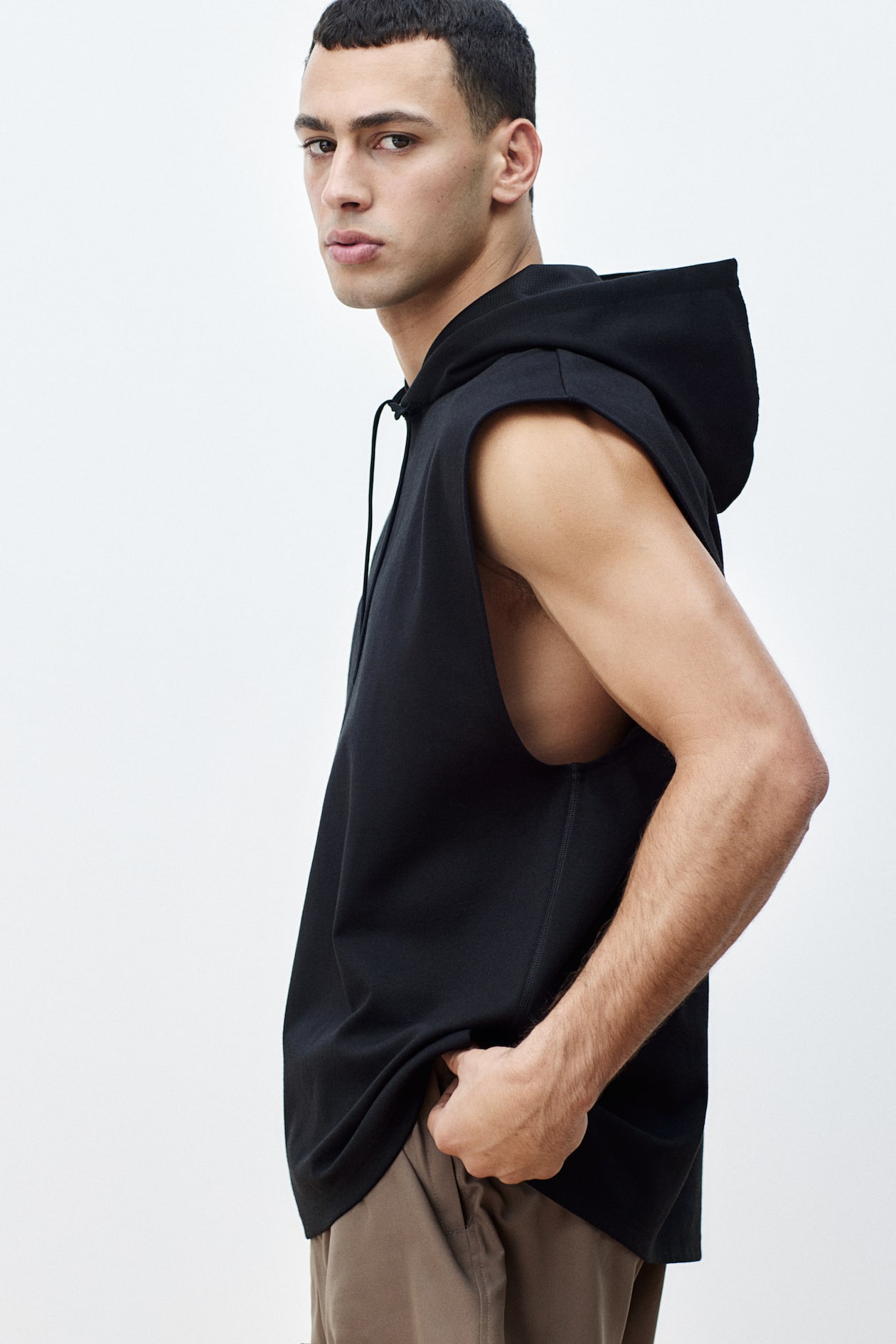 Sleeveless Activewear Hoodie With DryMove™ Black Men H&M AU