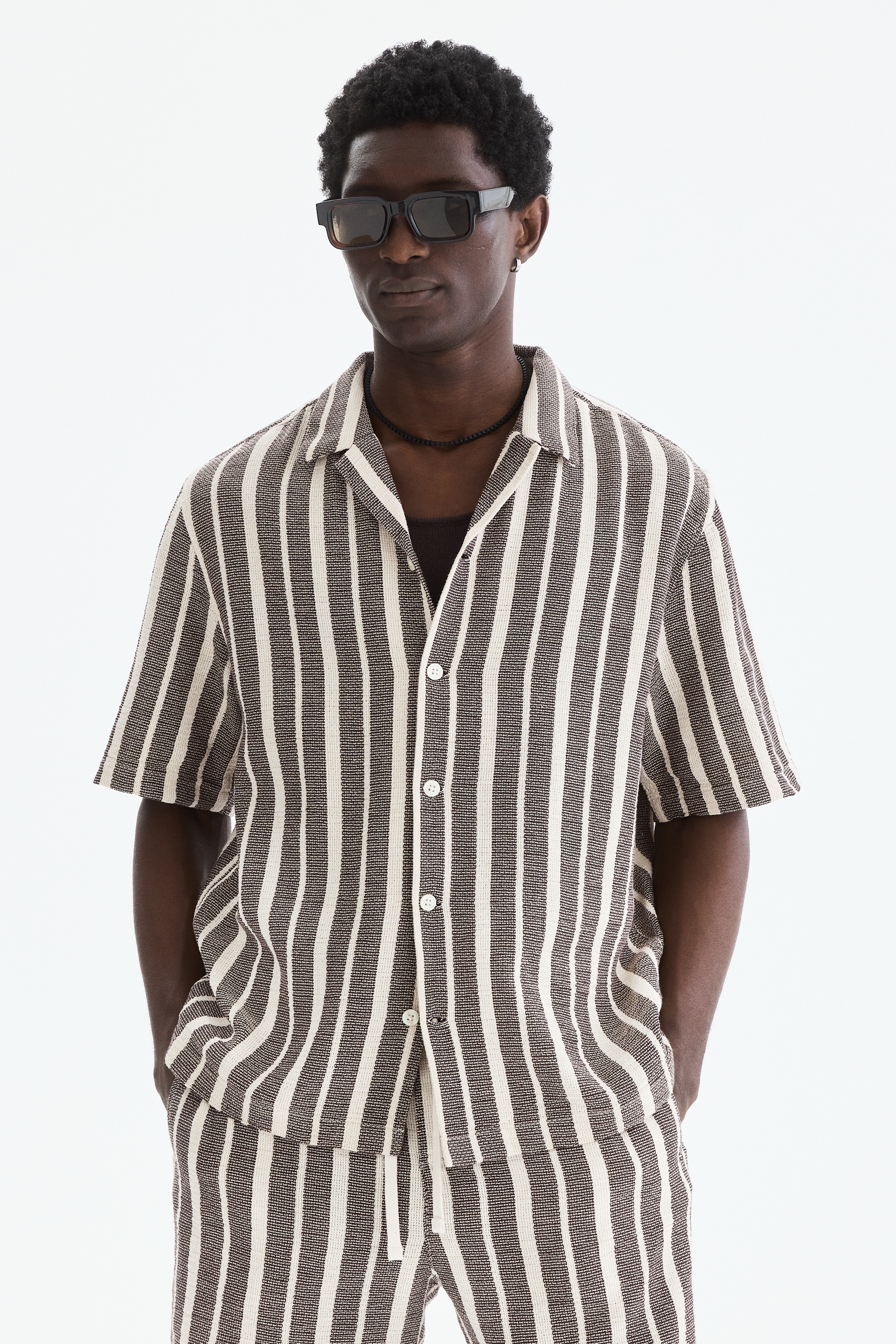 Regular-Fit Shirt - Dark brown/striped/Black/striped/Dark red/striped