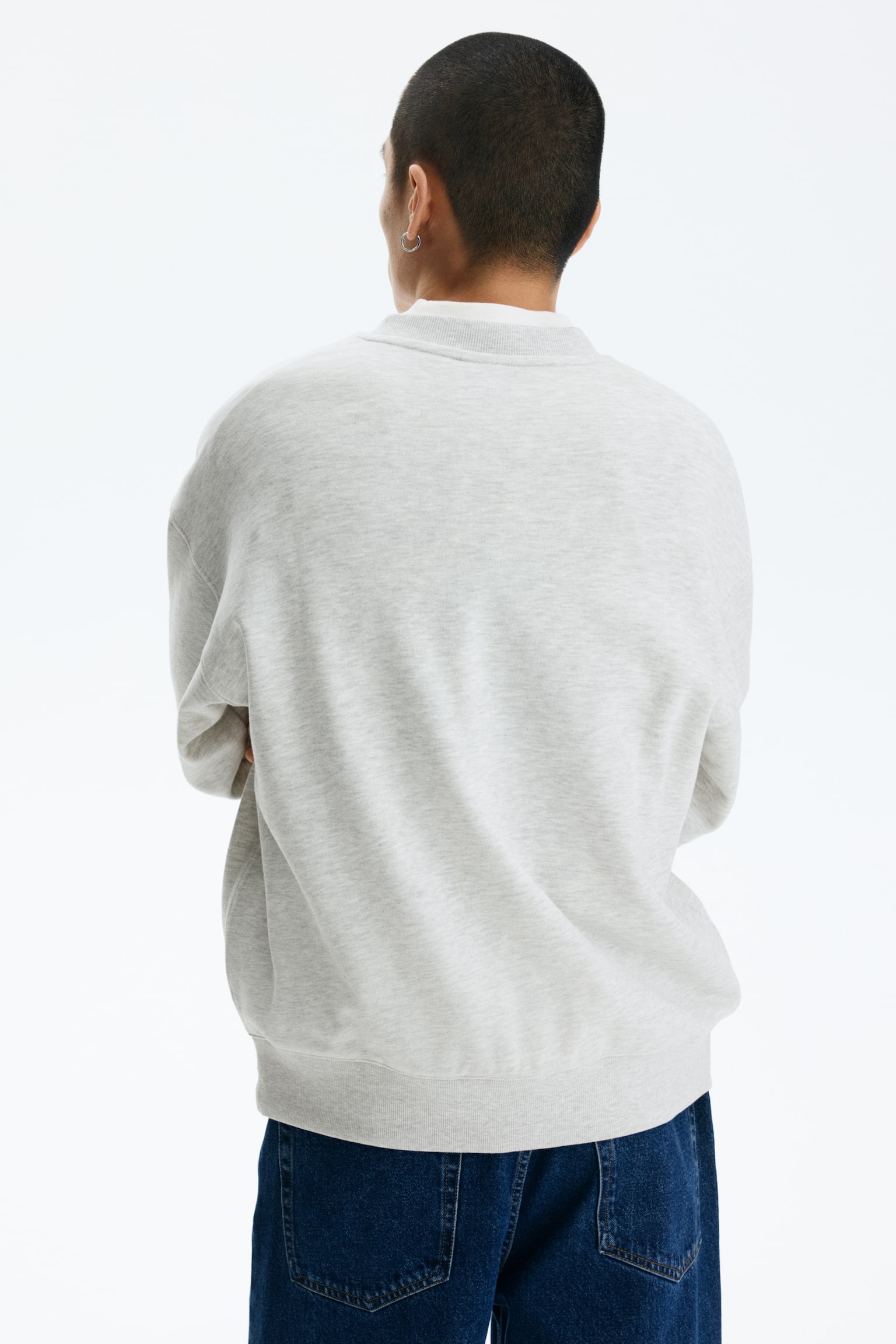 Oversized Fit Printed sweatshirt - Light grey marl/Slow Gardening - 6